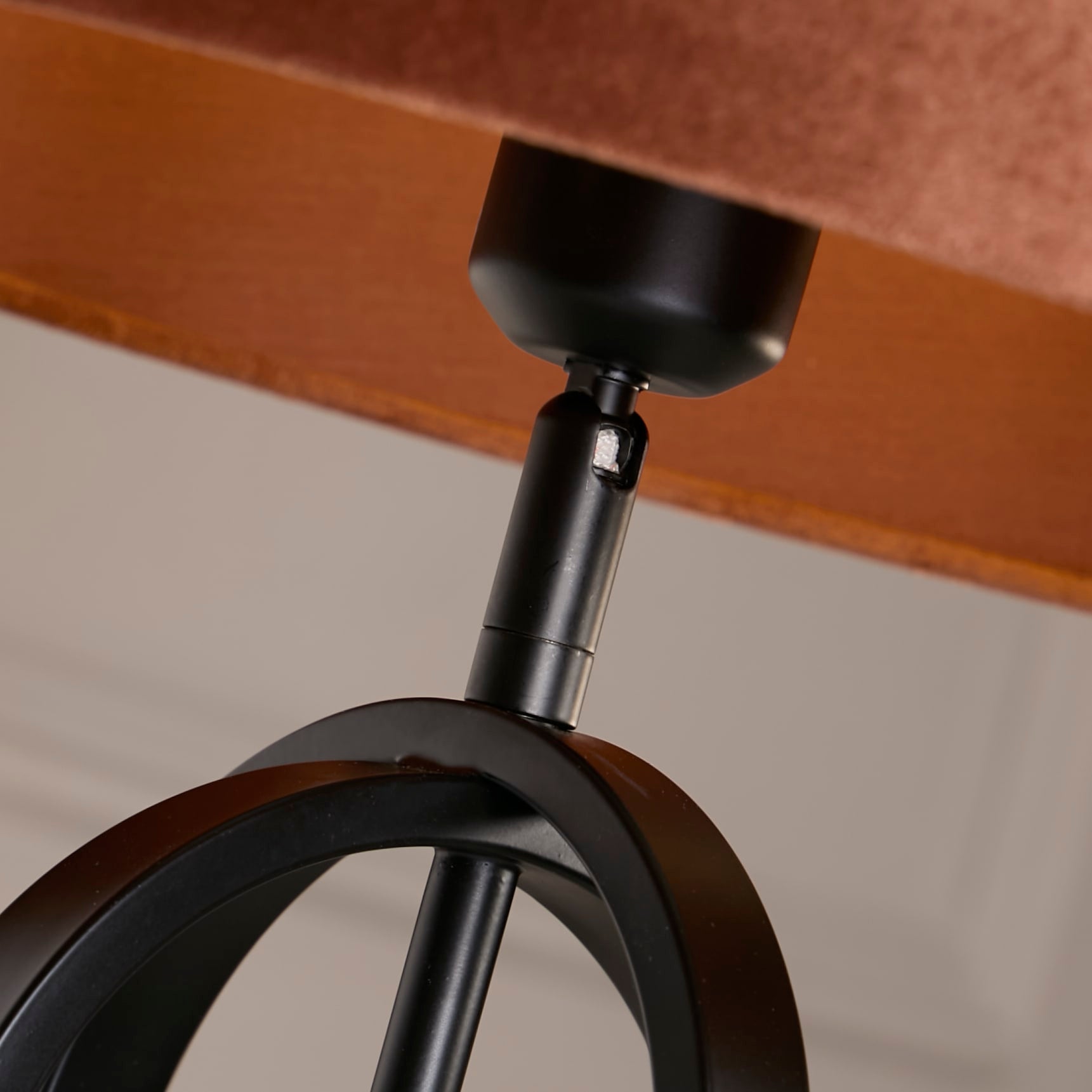 Chic Table Lamp - Black Metal with Burnt Orange Shade