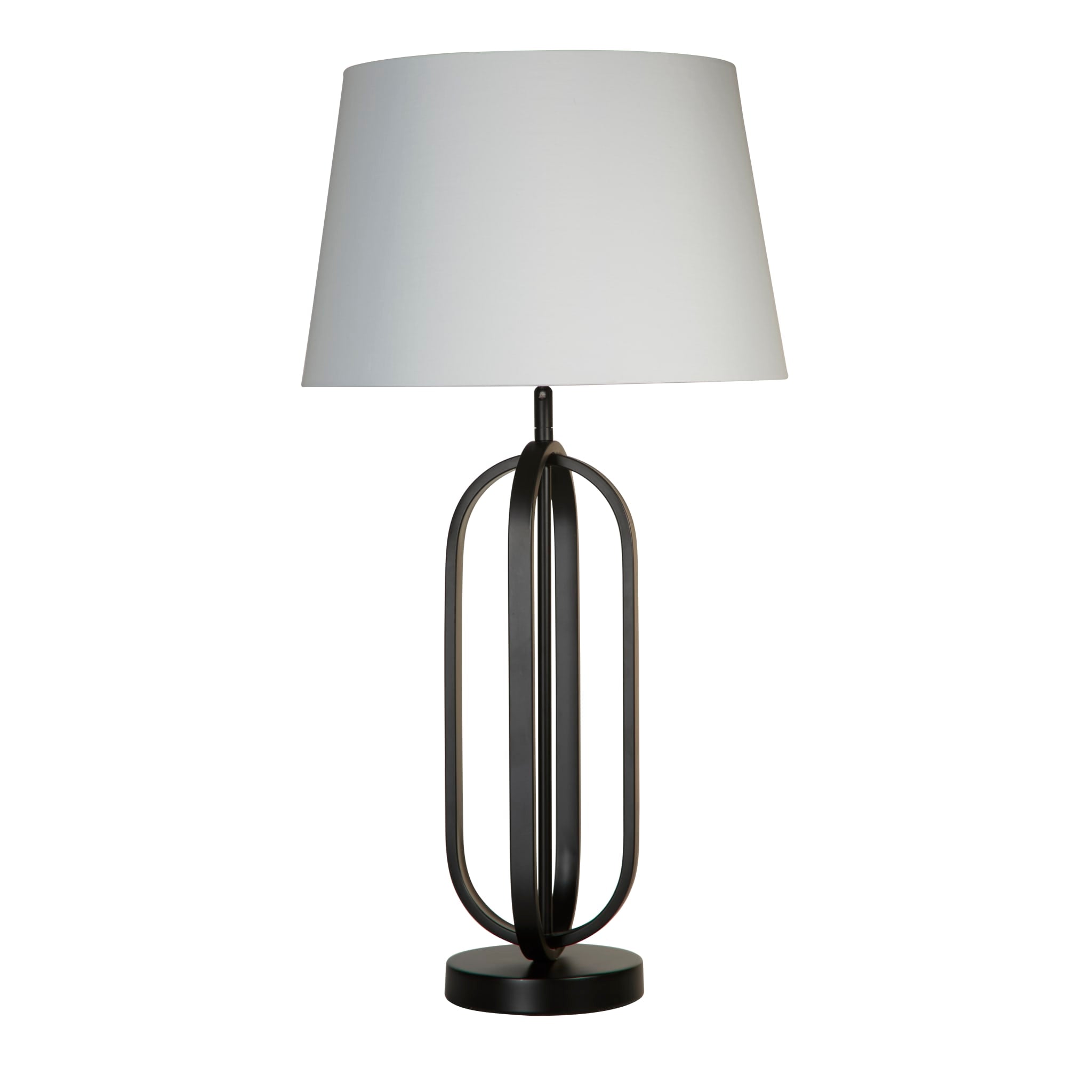 Chic Table Lamp - Black Metal with White Shade