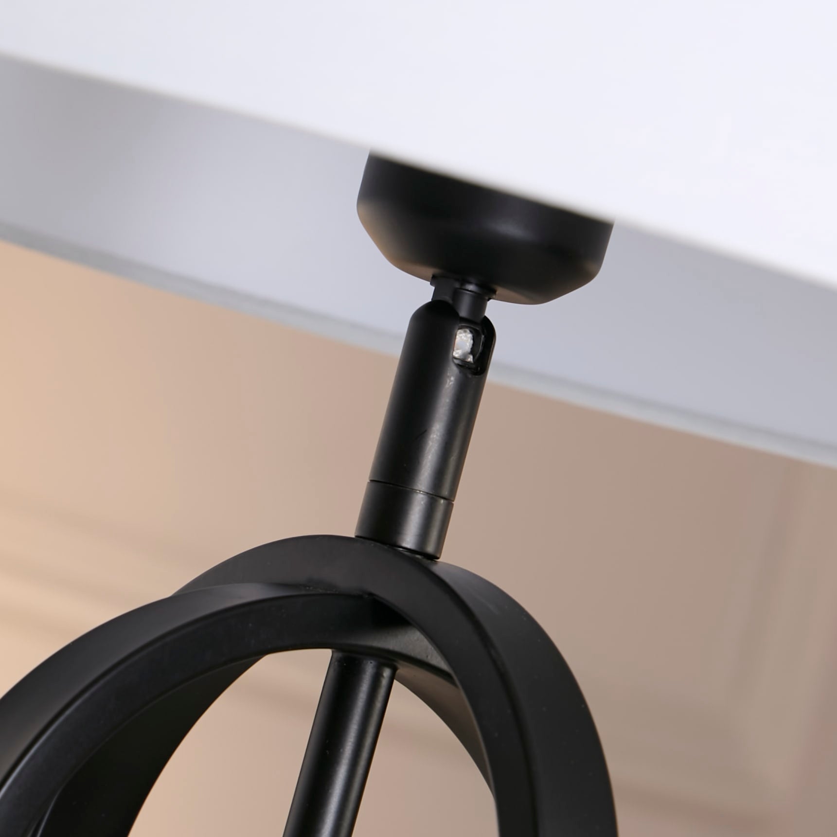 Chic Table Lamp - Black Metal with White Shade