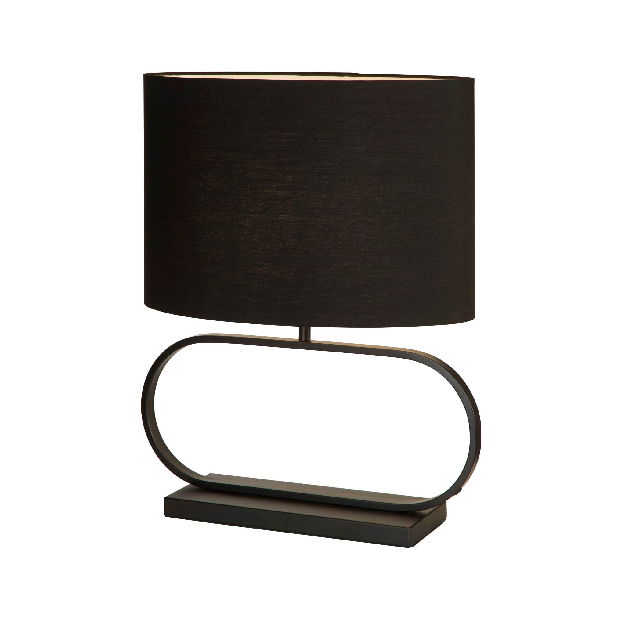 Sleek Table Lamp - Black Metal with Black shade