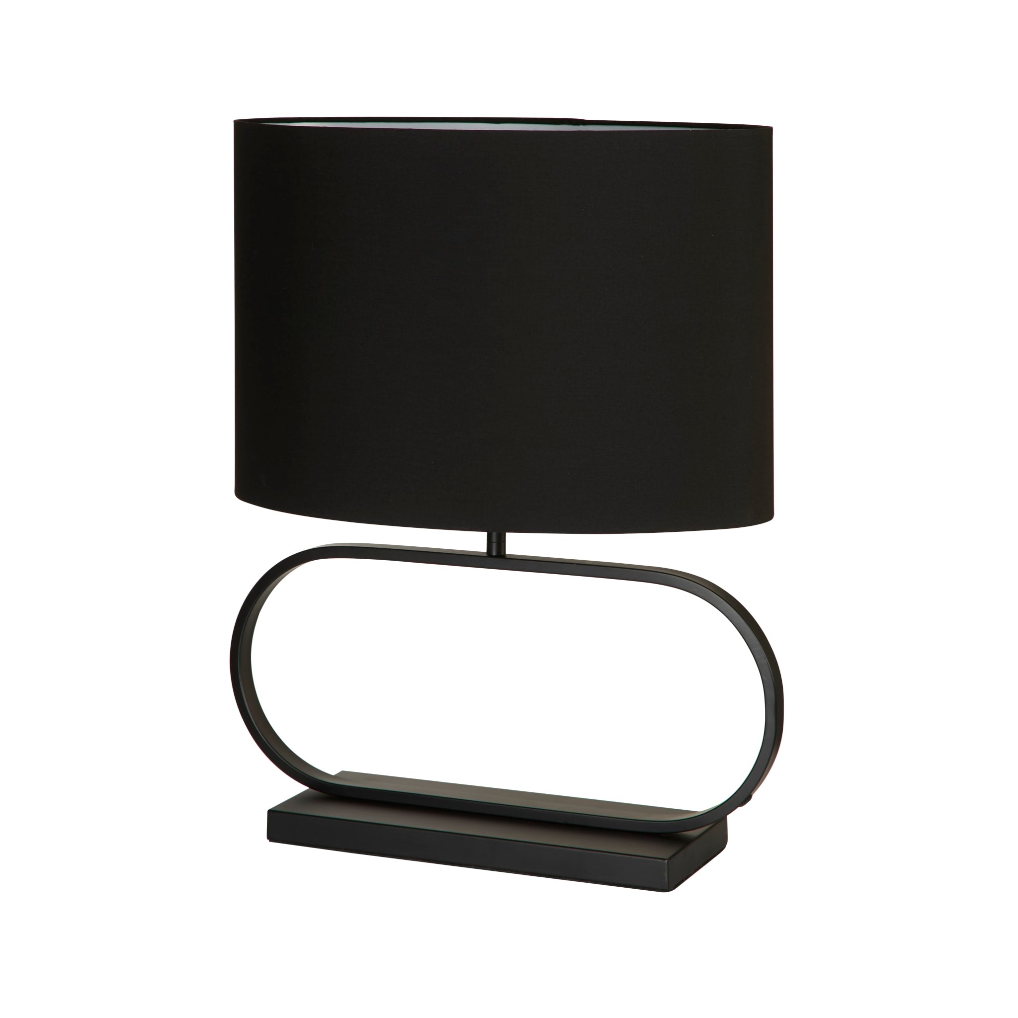 Sleek Table Lamp - Black Metal with Black shade
