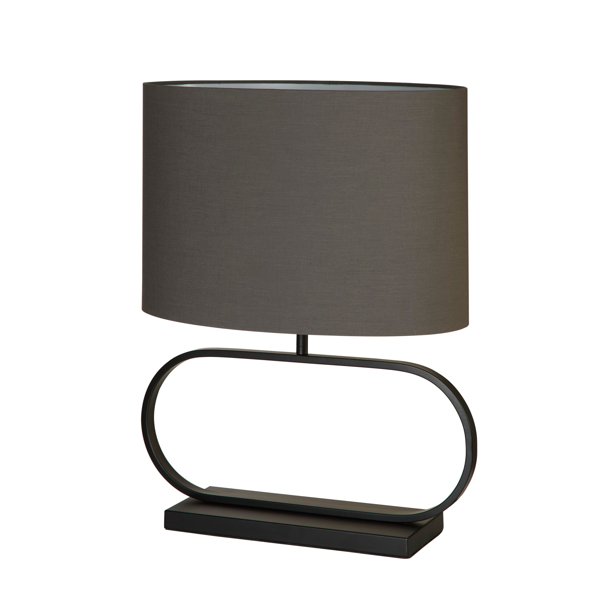 Sleek Table Lamp - Black Metal with Grey shade