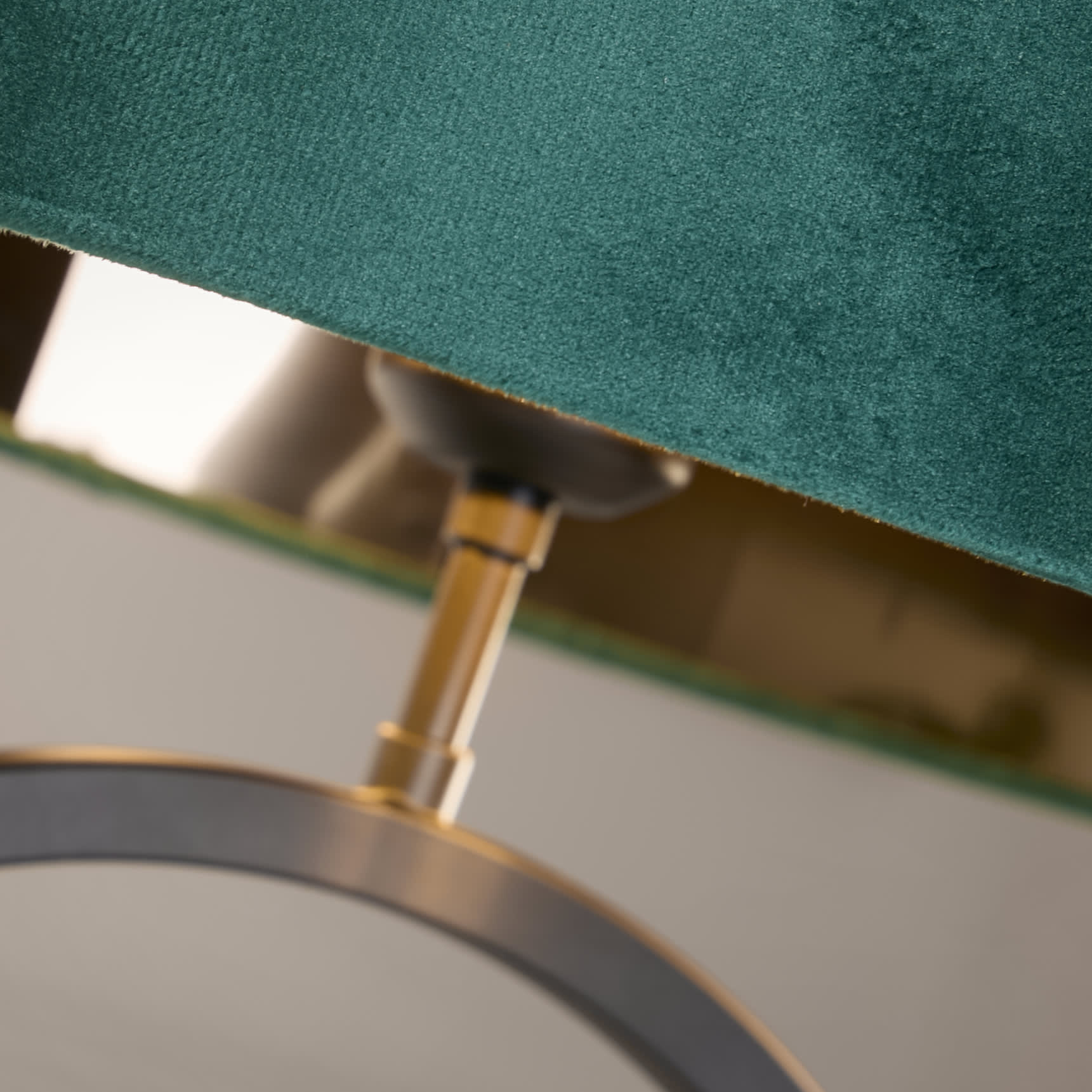 Elegant Table Lamp - Matt Black Metal With Emerald Shade