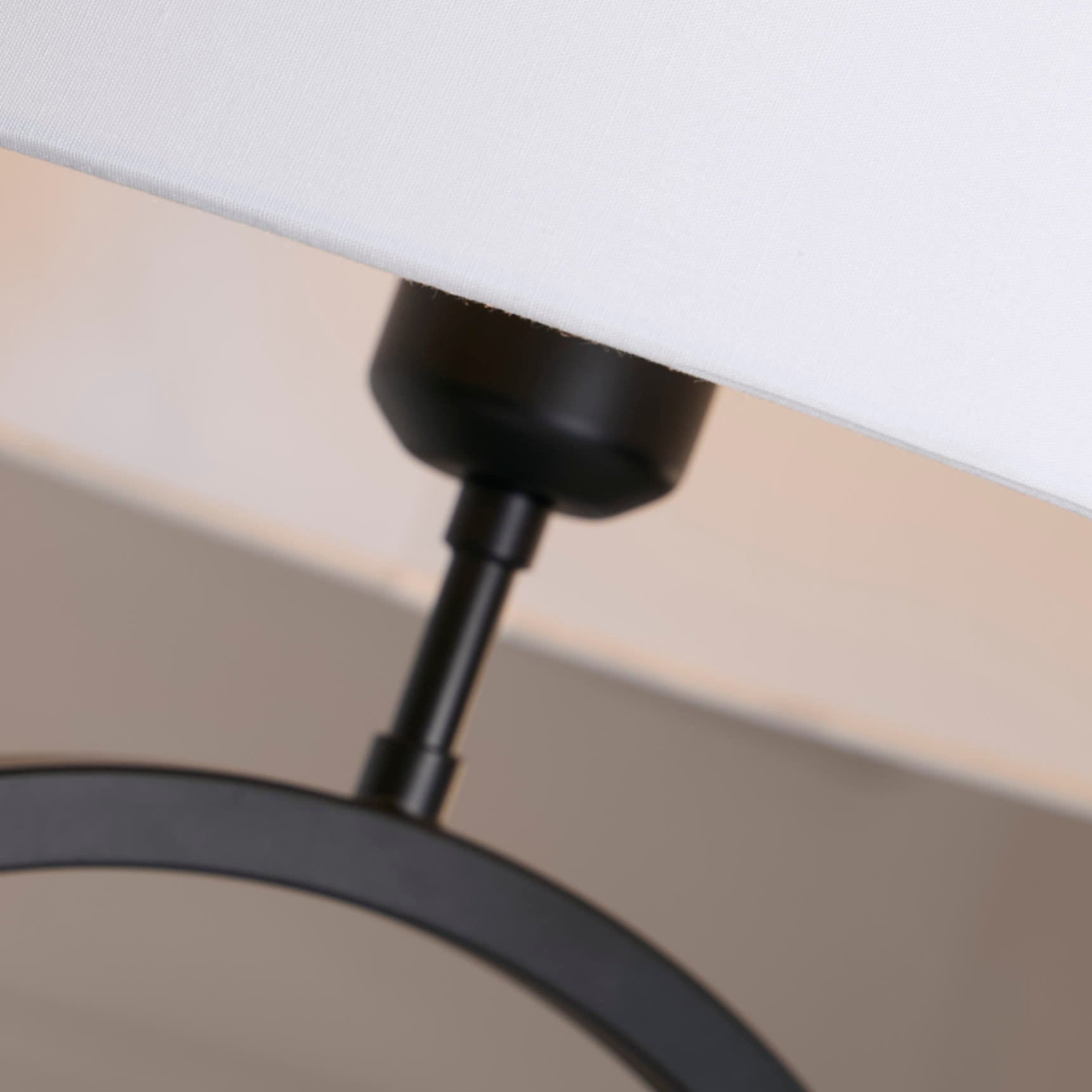 Elegant Table Lamp - Matt Black Metal With White Shade