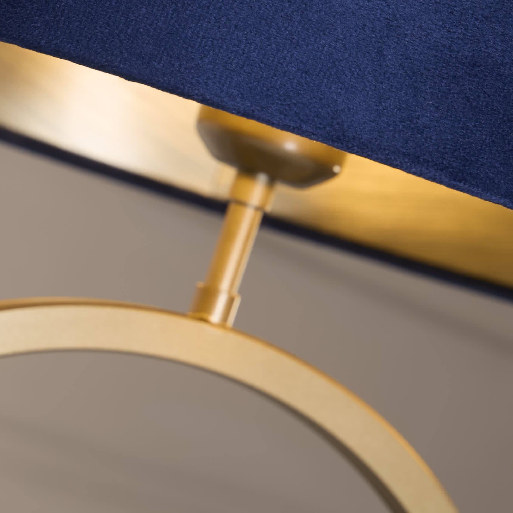 Elegant Table Lamp - Bronze Metal With Navy Shade