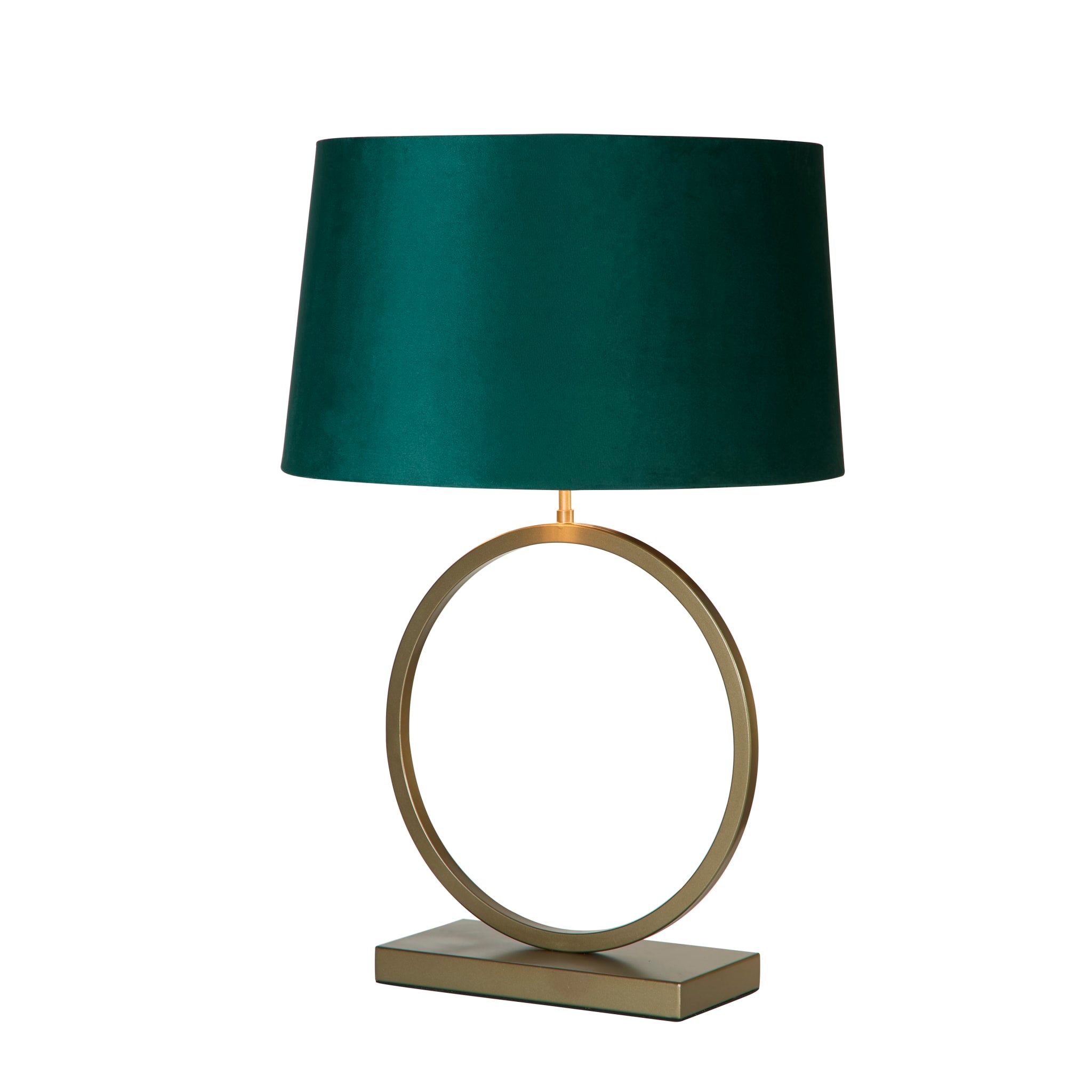 Elegant Table Lamp - Bronze Metal With Emerald Shade
