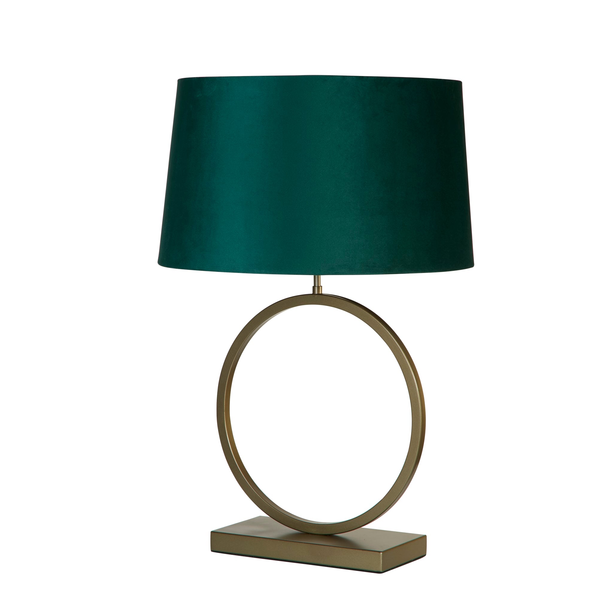 Elegant Table Lamp - Bronze Metal With Emerald Shade