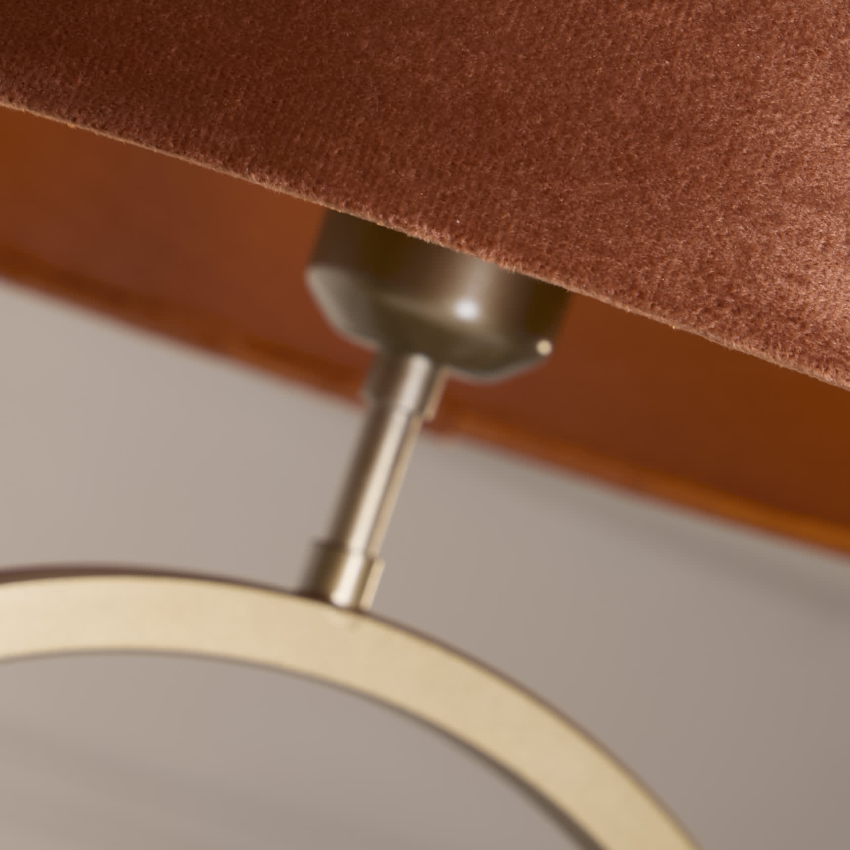 Elegant Table Lamp - Bronze Metal With Burnt Orange Shade