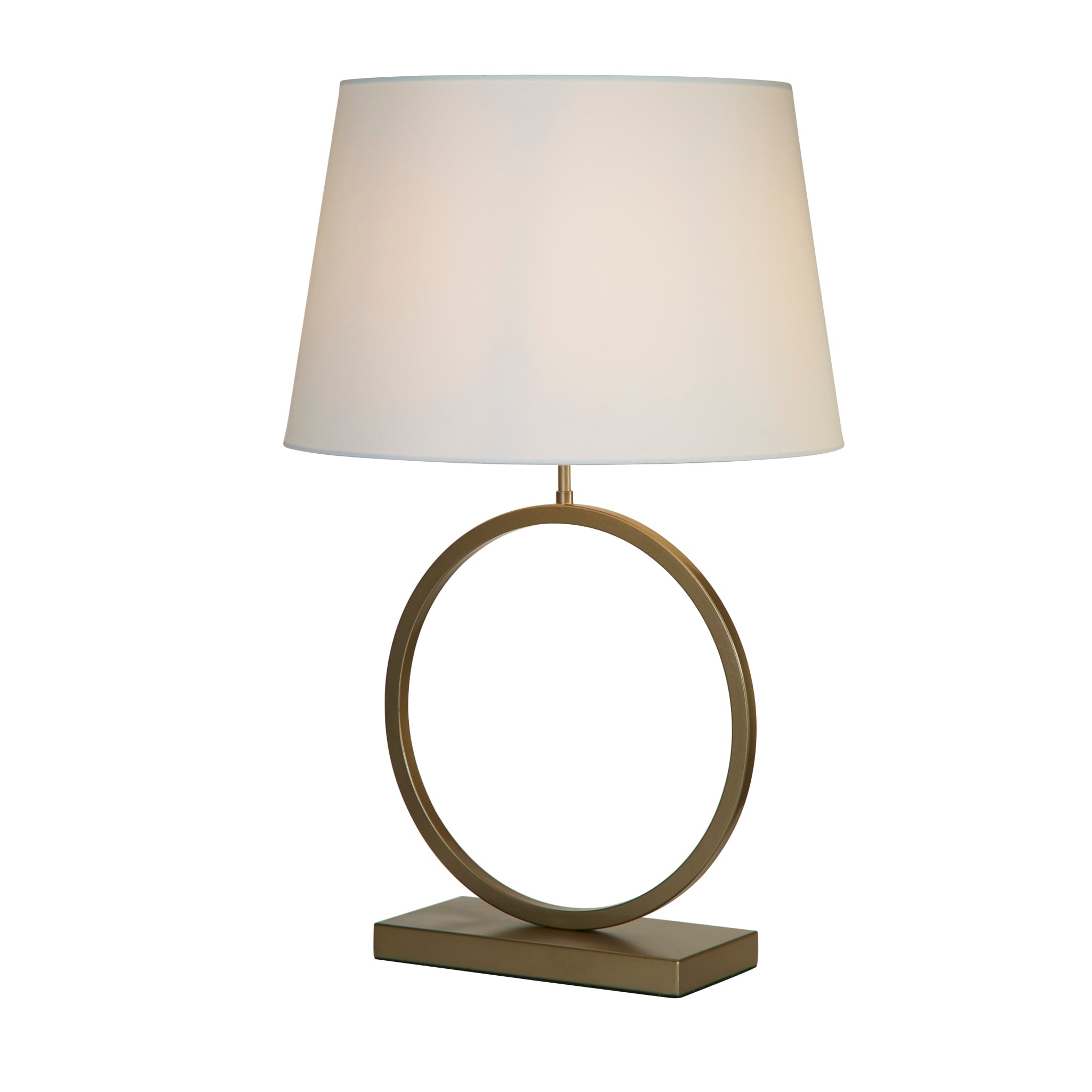 Elegant Table Lamp - Bronze Metal With White Shade