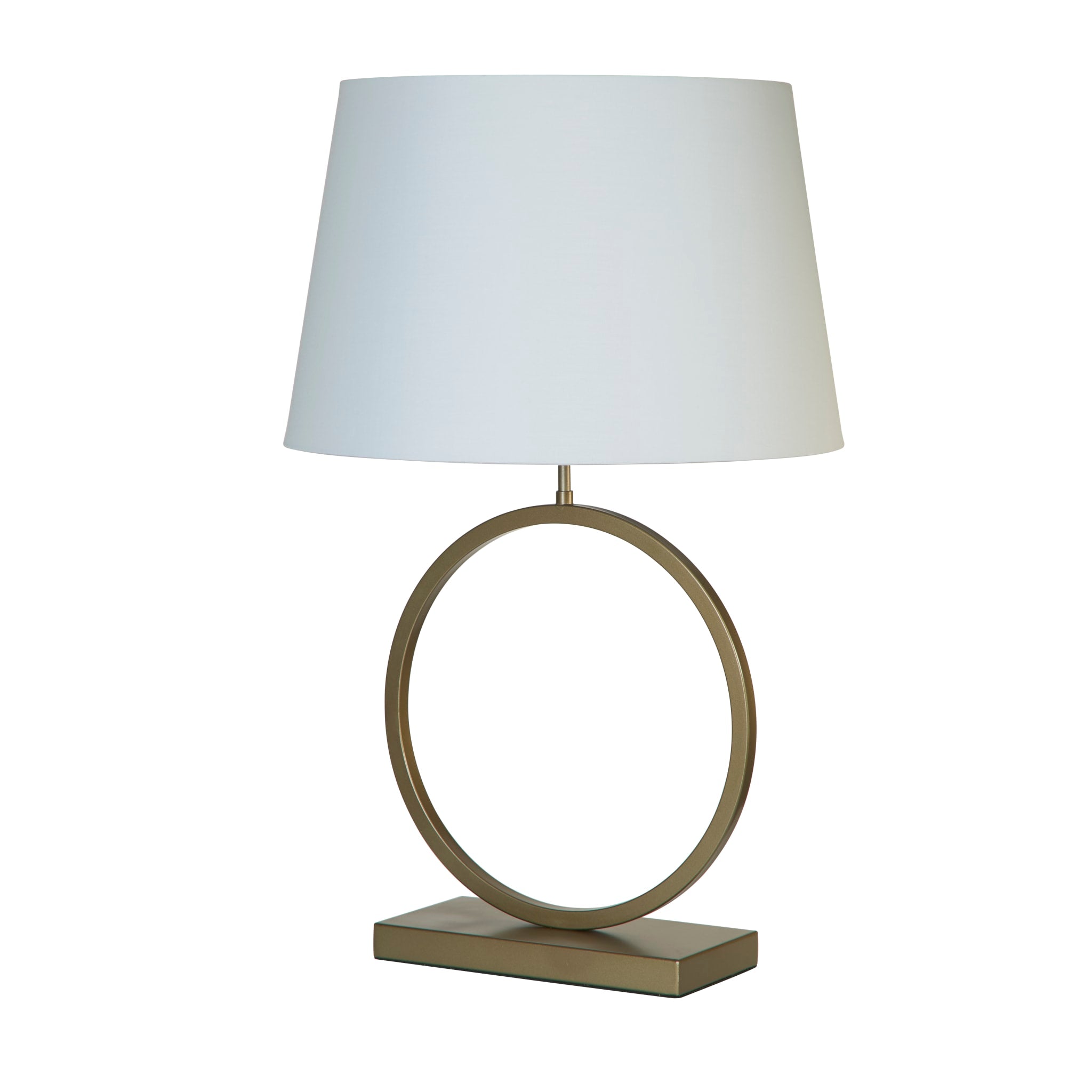 Elegant Table Lamp - Bronze Metal With White Shade