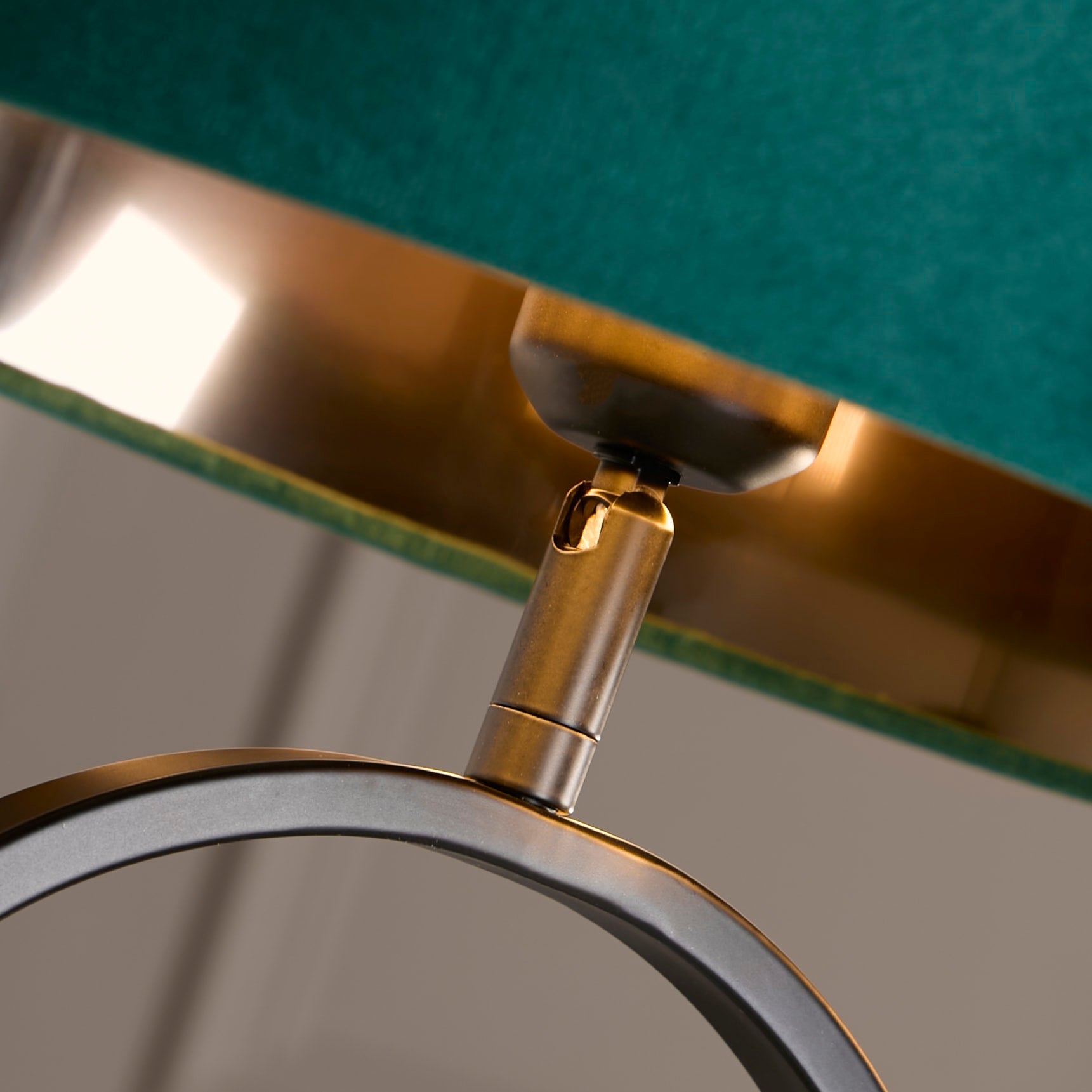 Modish Table Lamp - Matt Black Metal With Emerald Shade