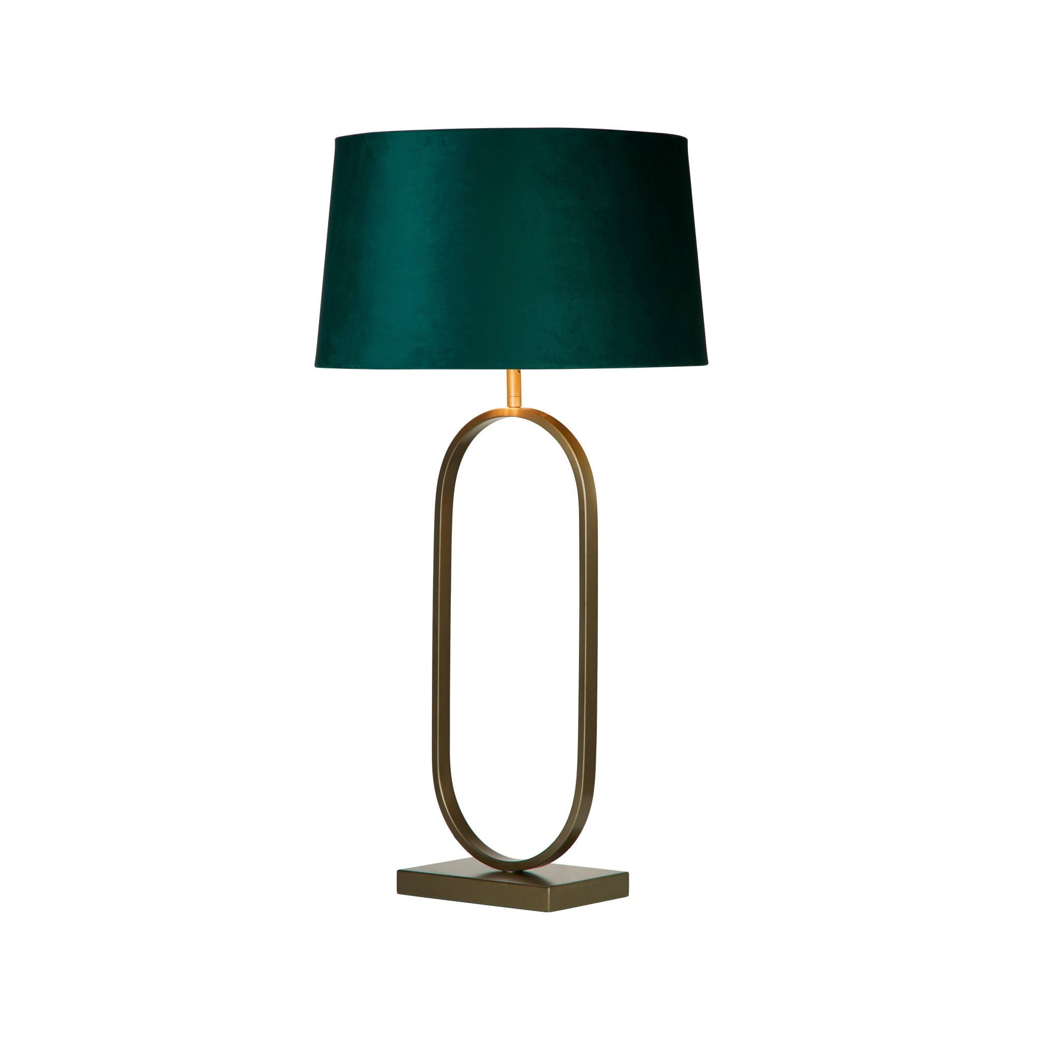 Modish Table Lamp - Bronze Metal with Emerald Shade