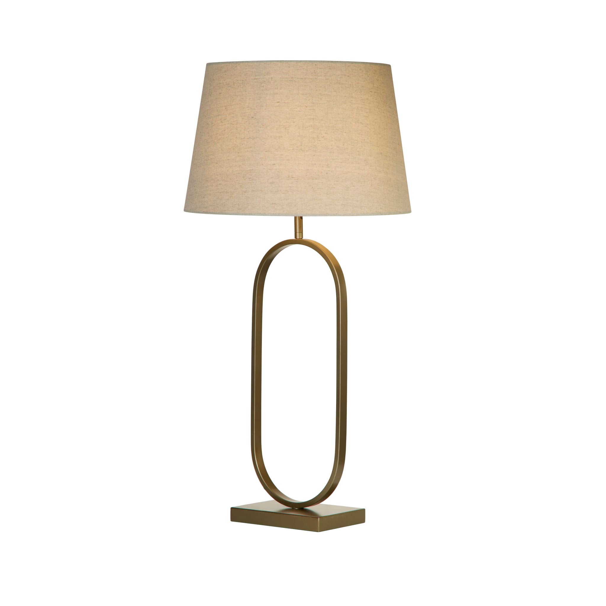 Modish Table Lamp - Bronze Metal with Natural Shade