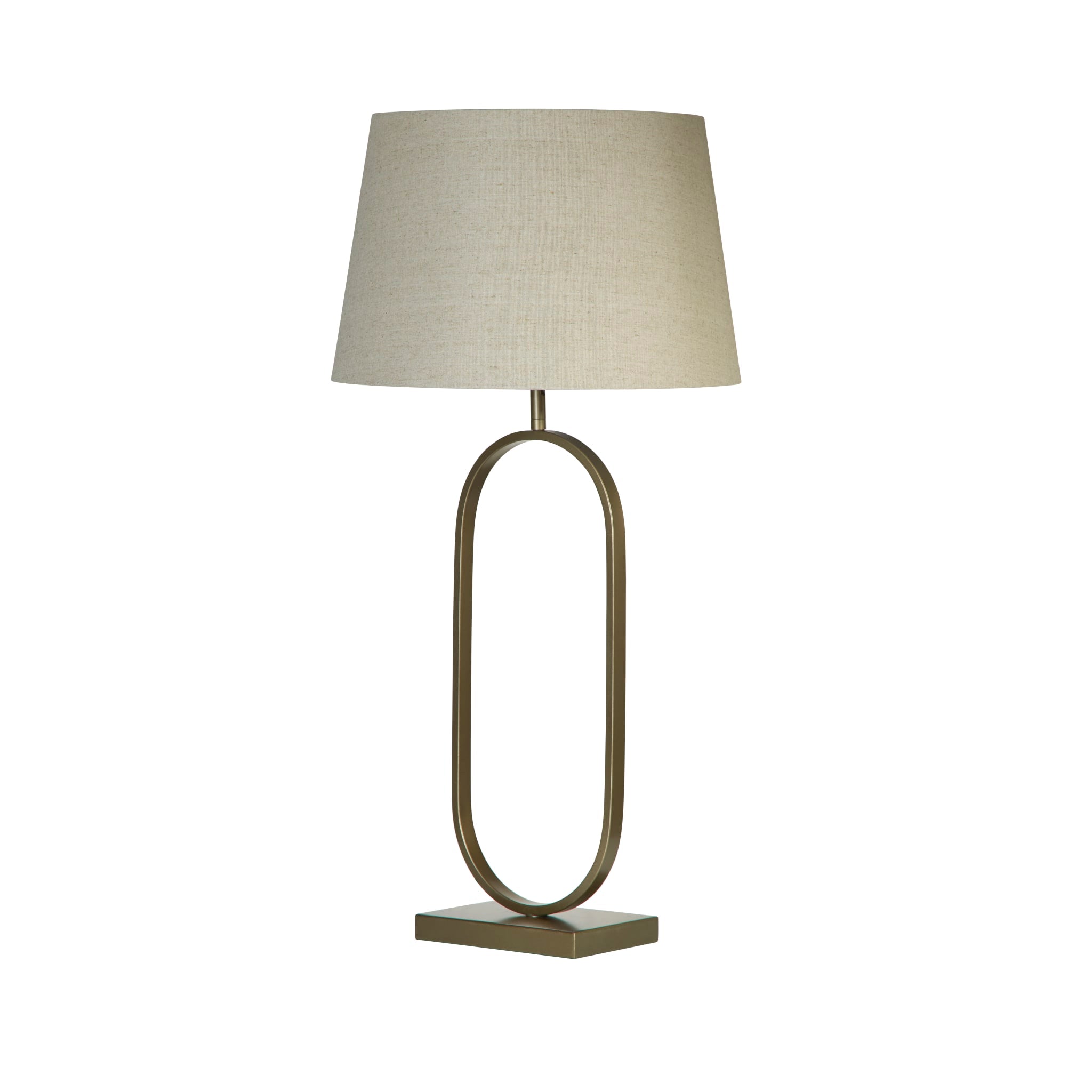 Modish Table Lamp - Bronze Metal with Natural Shade