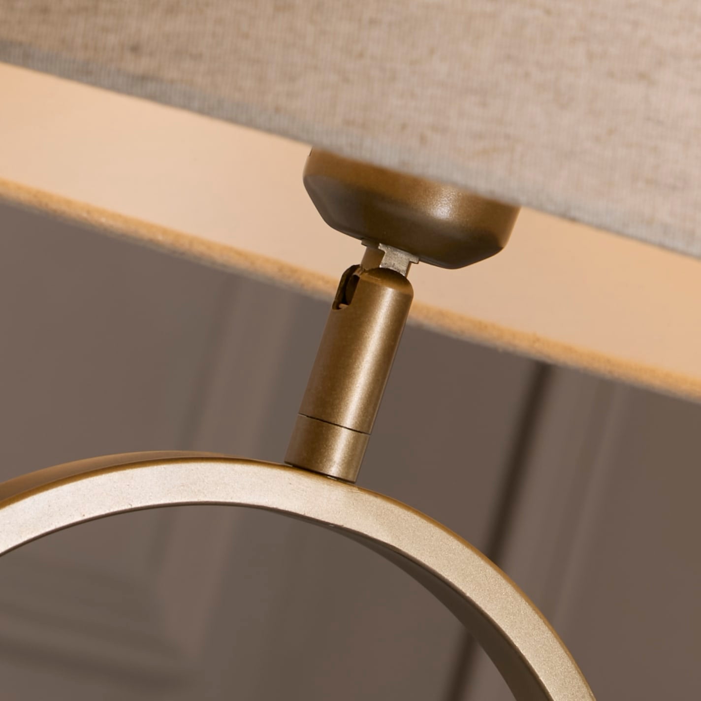 Modish Table Lamp - Bronze Metal with Natural Shade