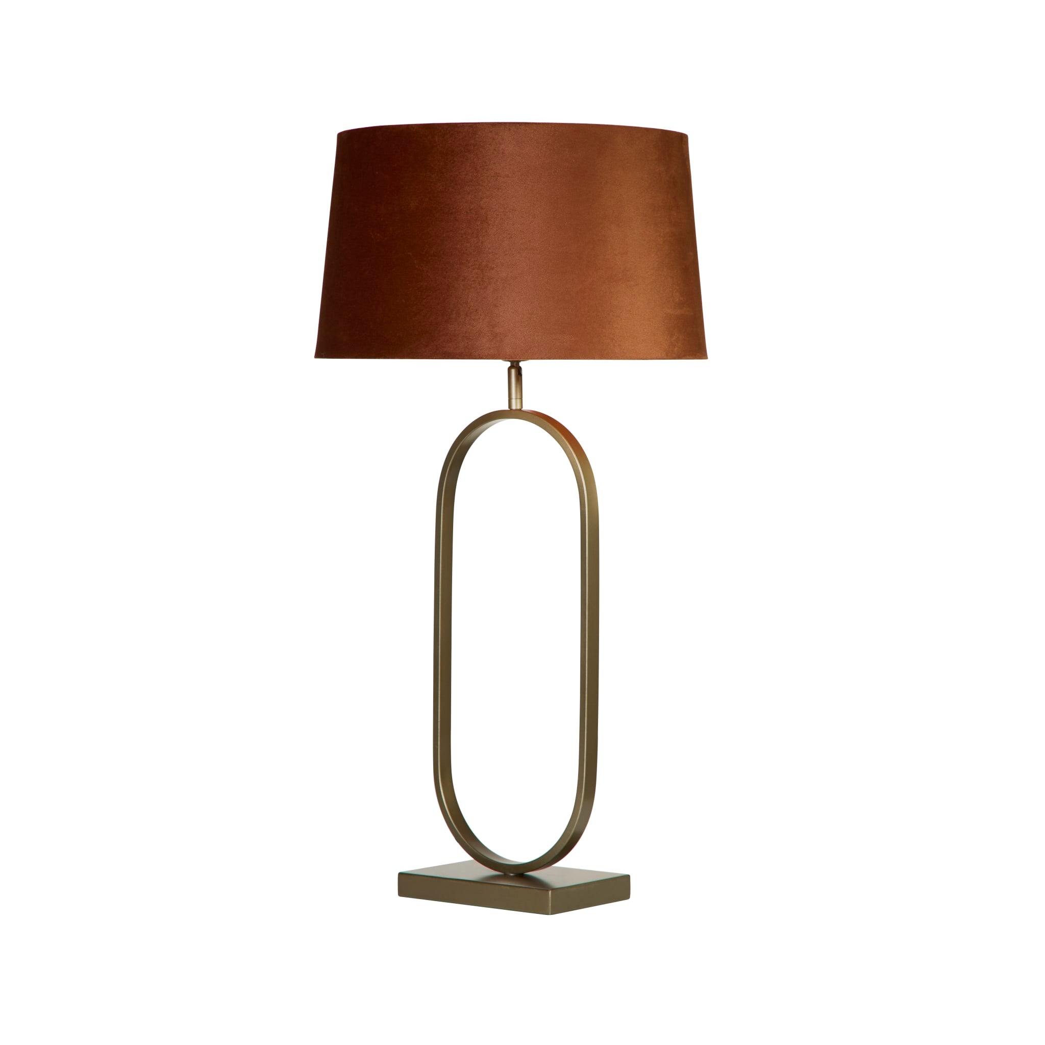 Modish Table Lamp - Bronze Metal with Burnt Orange Shade