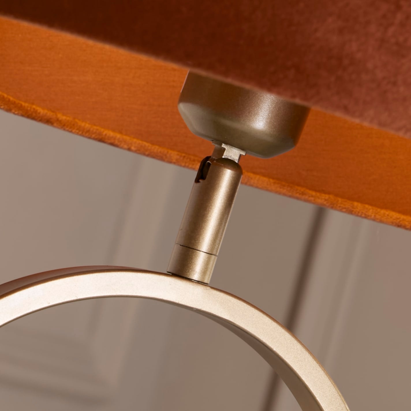 Modish Table Lamp - Bronze Metal with Burnt Orange Shade