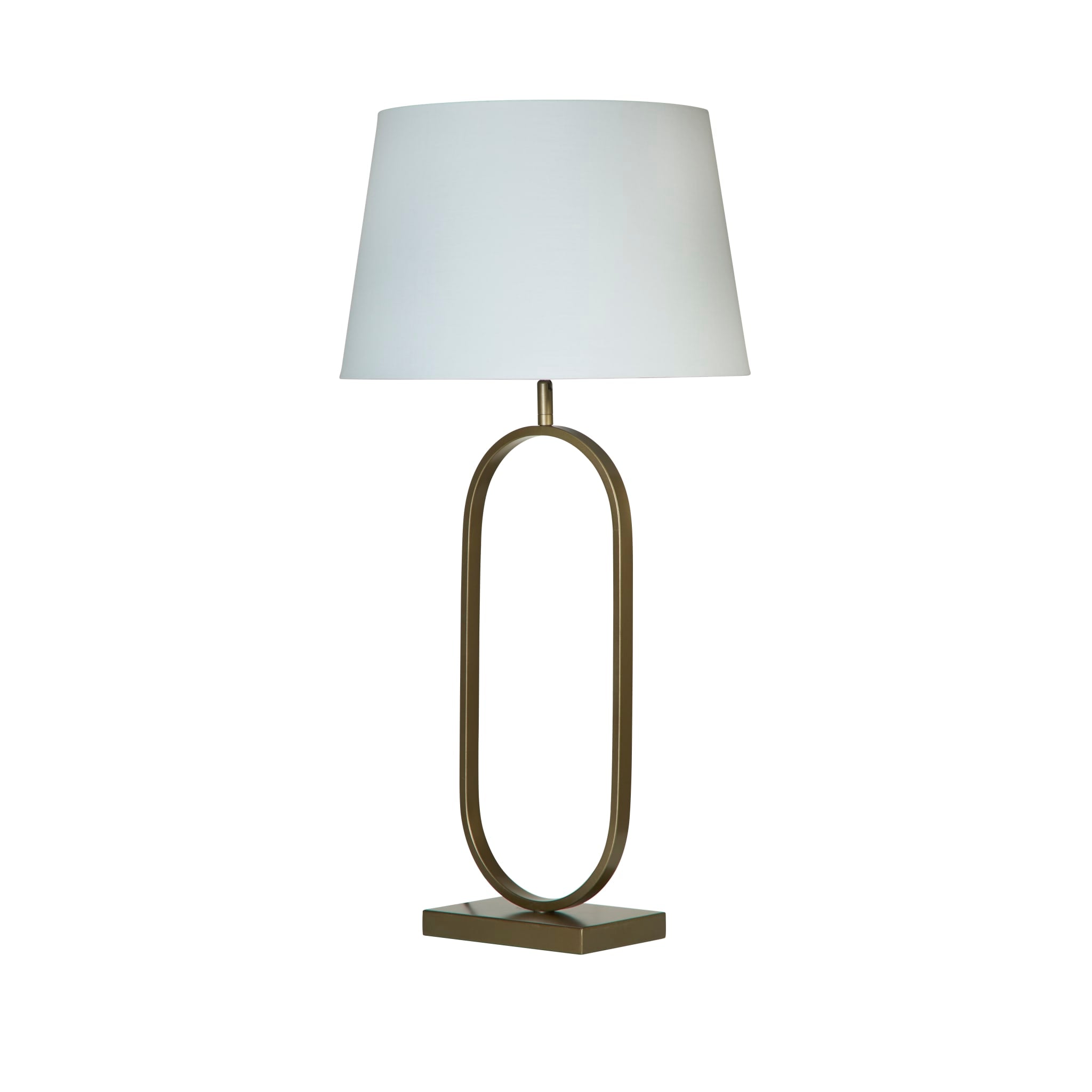 Modish Table Lamp - Bronze Metal with White Shade