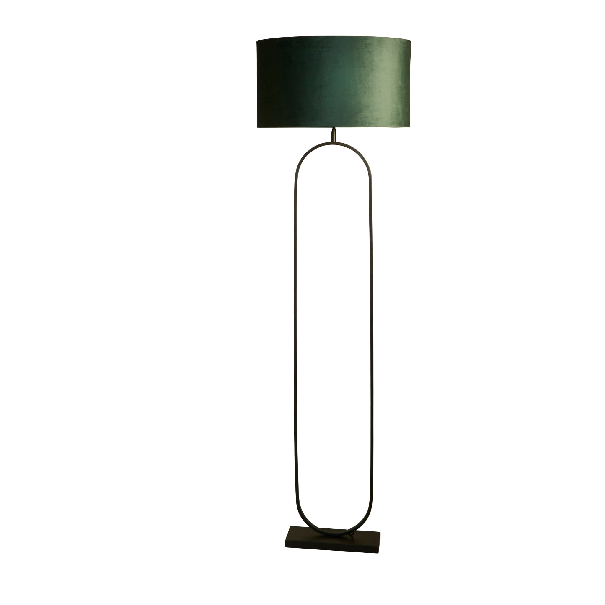 Modish Floor Lamp Black Metal with Green Shade