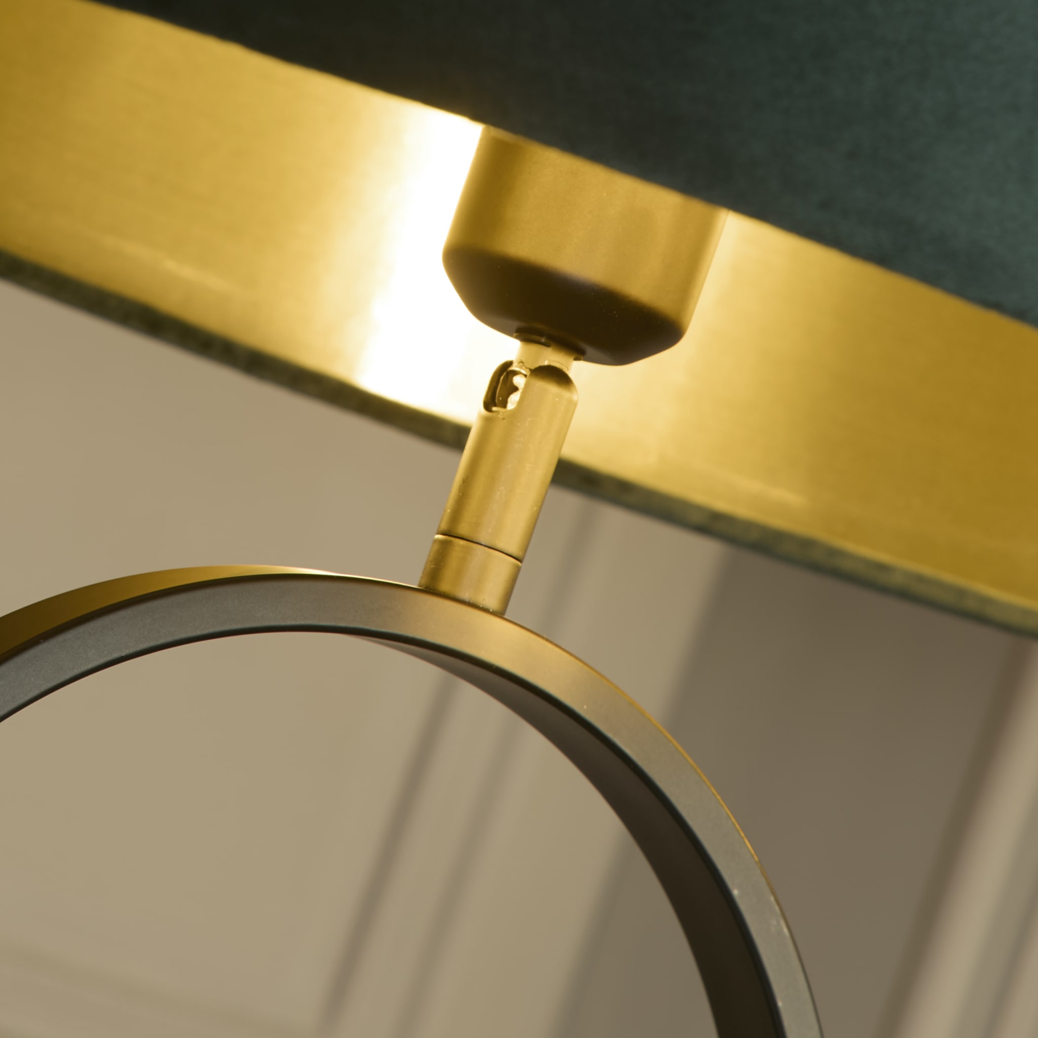 Modish Floor Lamp Black Metal with Green Shade