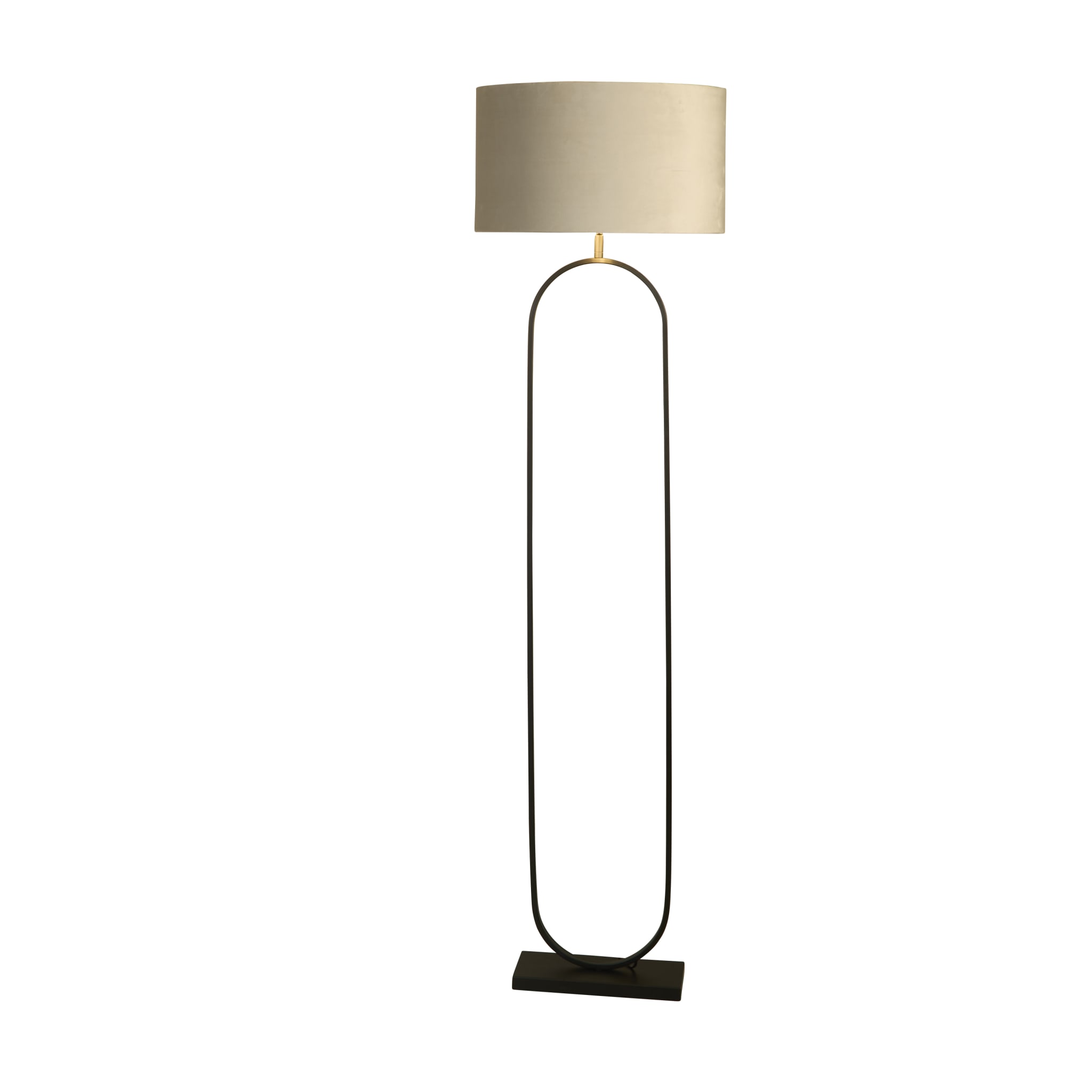Modish Floor Lamp - Black Metal with Taupe Shade