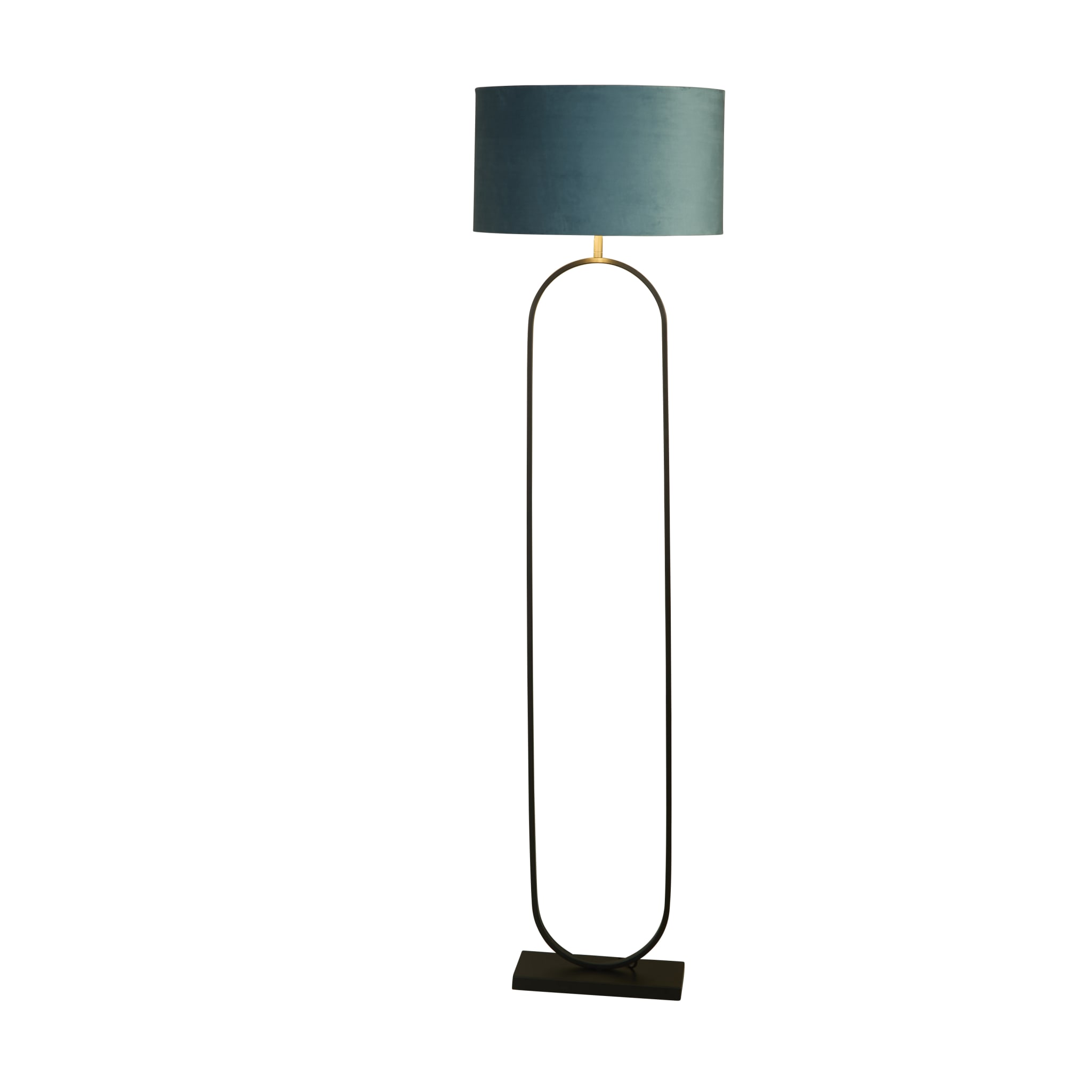 Modish Floor Lamp - Black Metal with Teal Shade