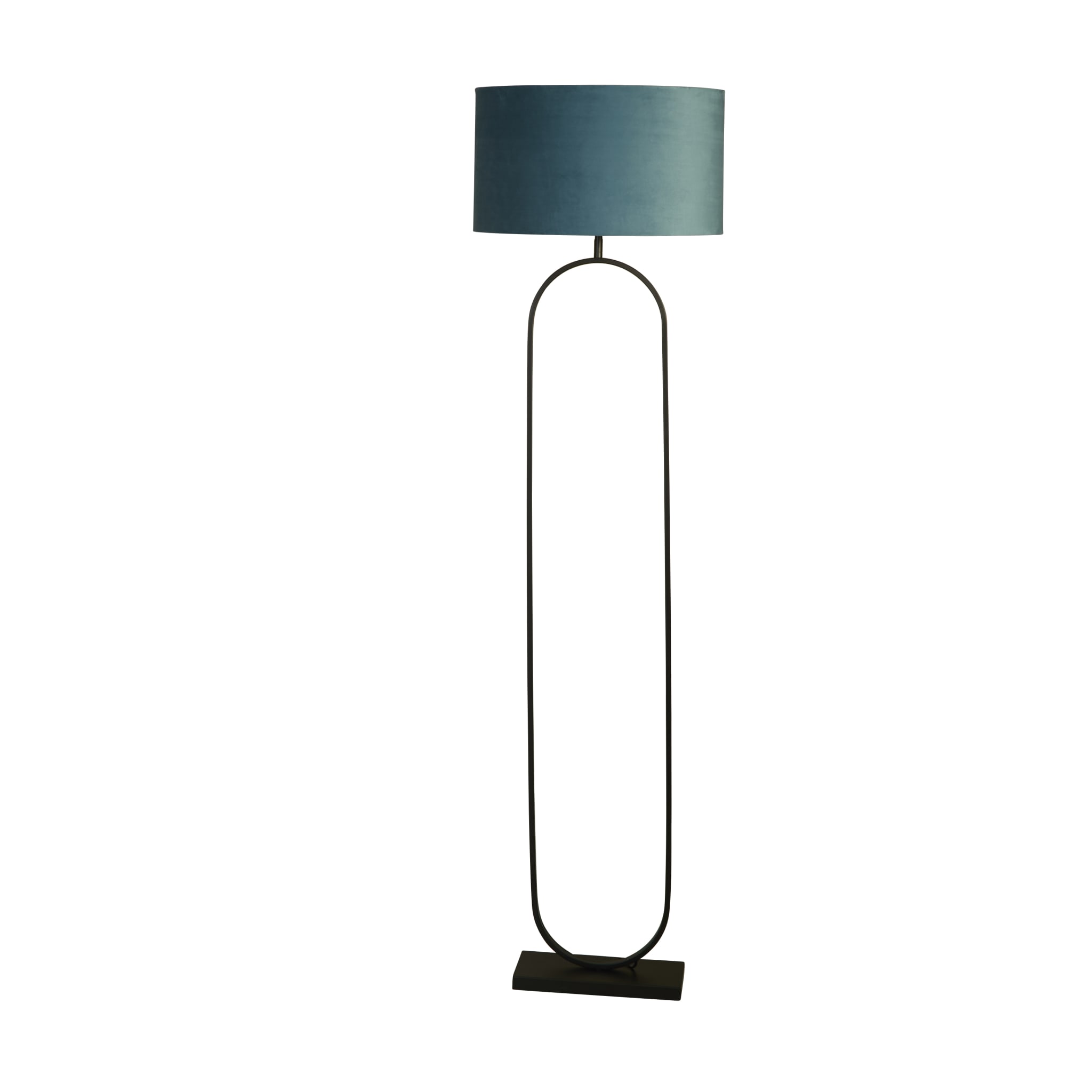 Modish Floor Lamp - Black Metal with Teal Shade
