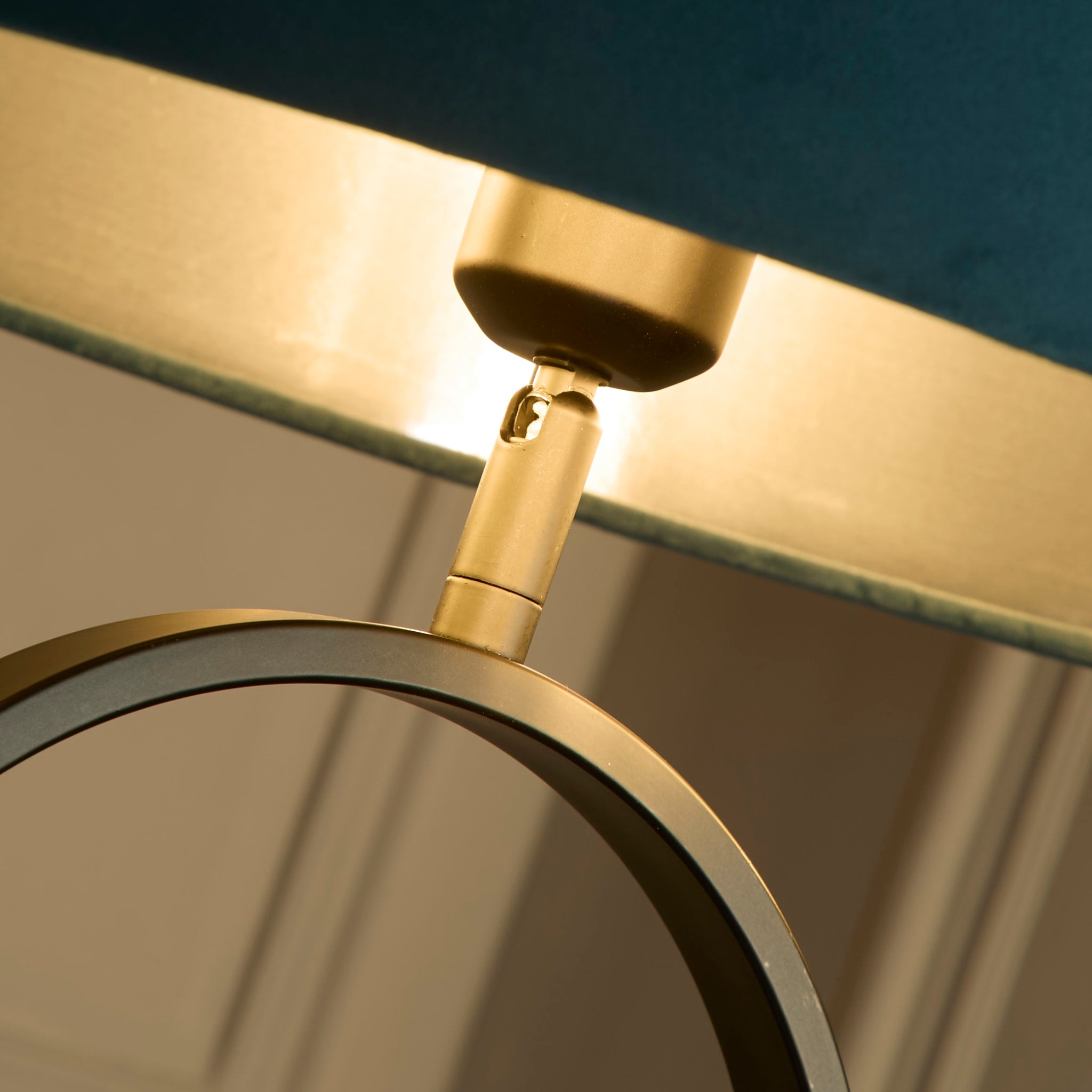 Modish Floor Lamp - Black Metal with Teal Shade