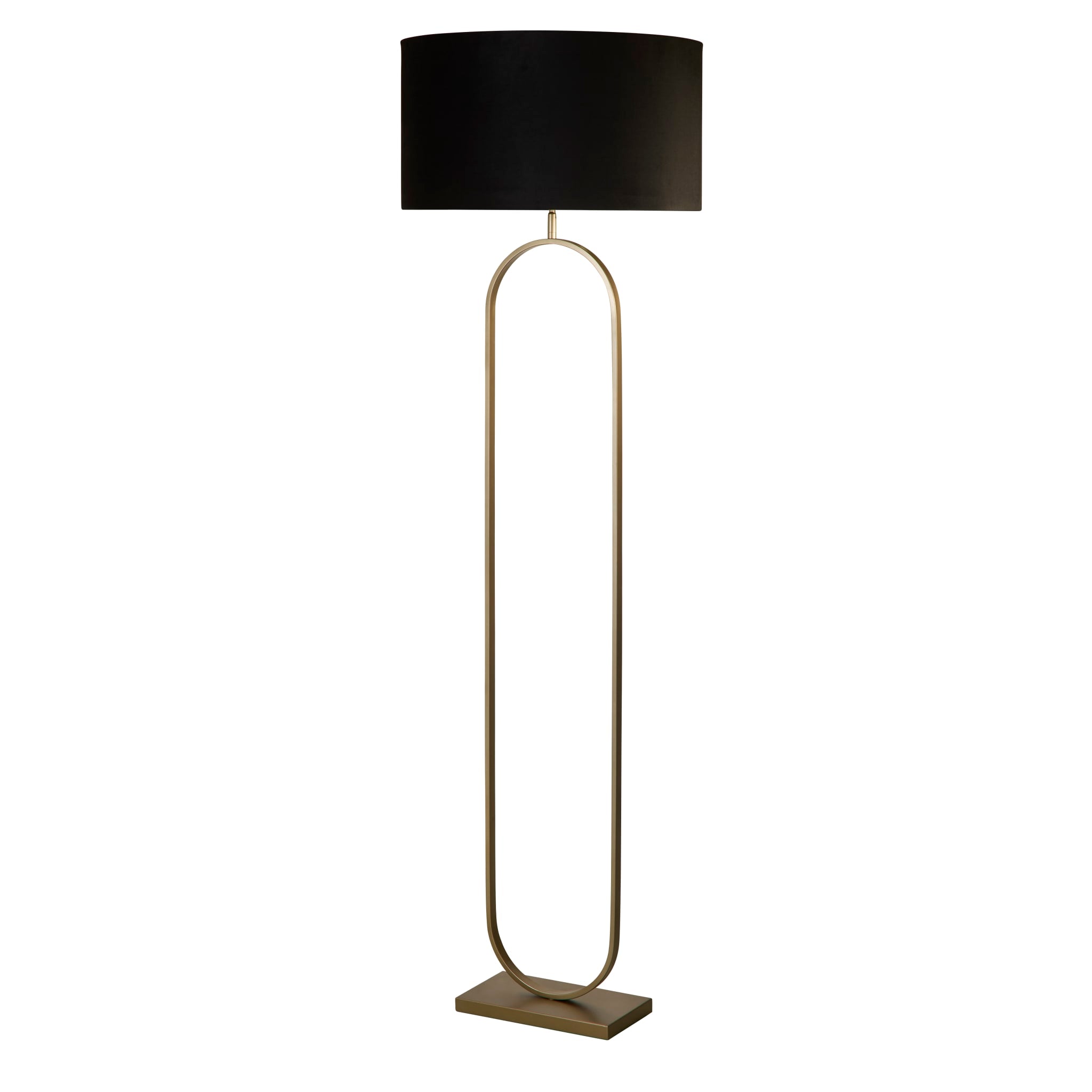 Modish Floor Lamp Bronze Metal with Black Shade