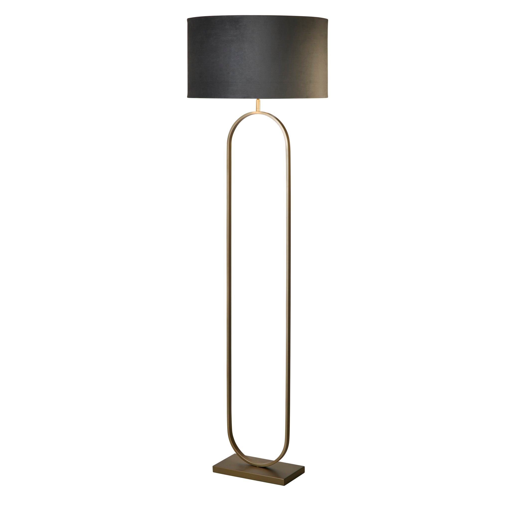 Modish Floor Lamp Bronze Metal with Dark Grey Shade