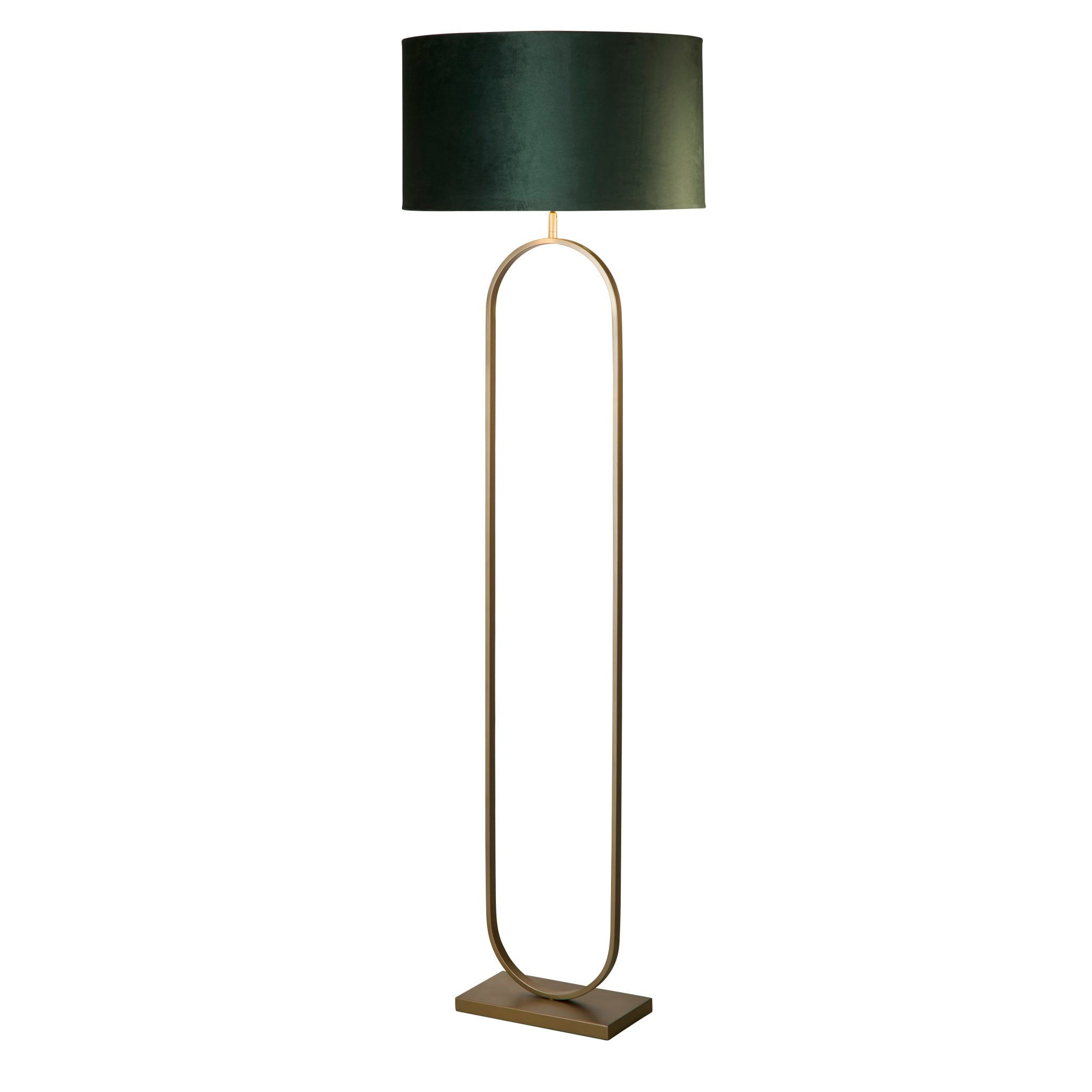 Modish Floor Lamp Bronze Metal with Green Shade