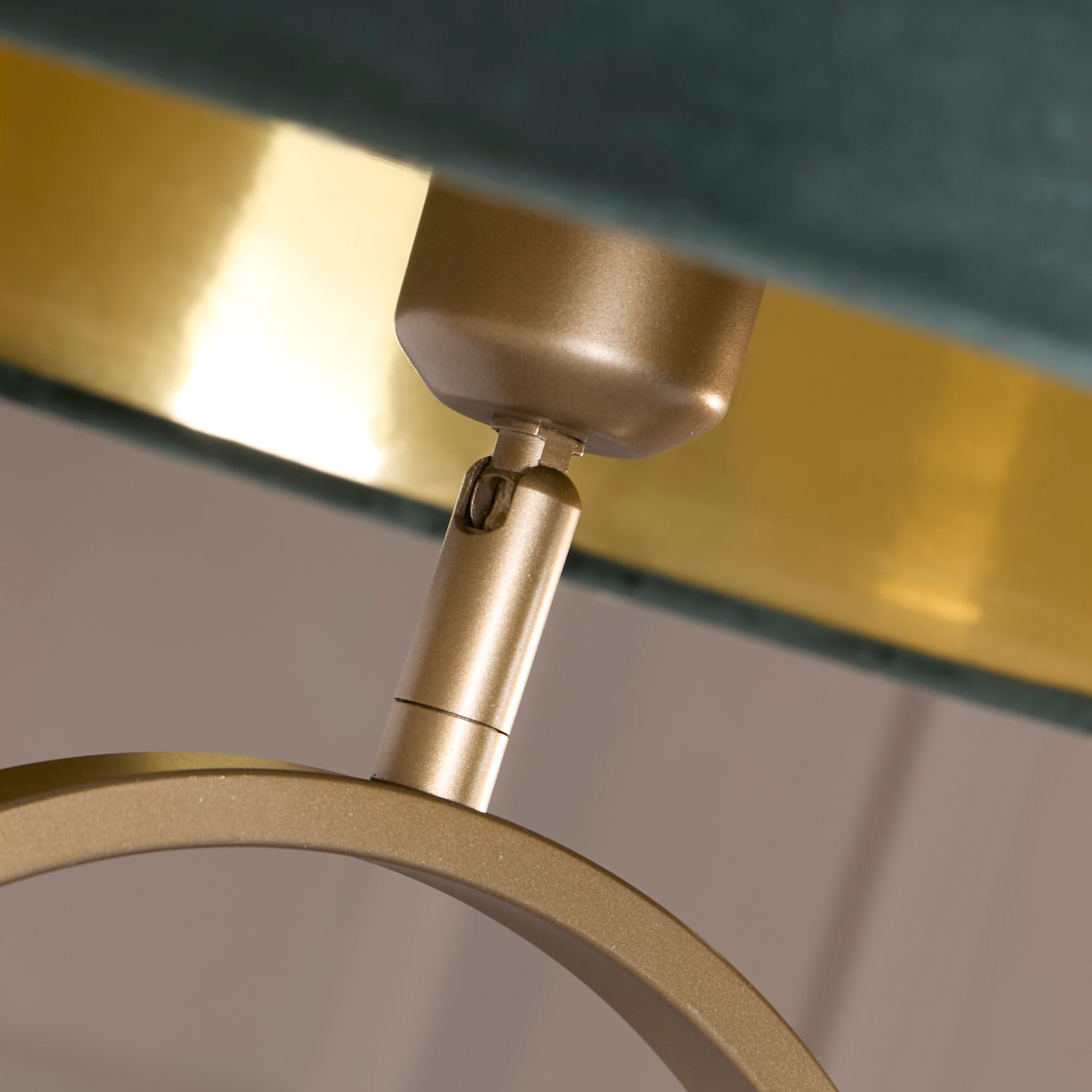 Modish Floor Lamp Bronze Metal with Green Shade