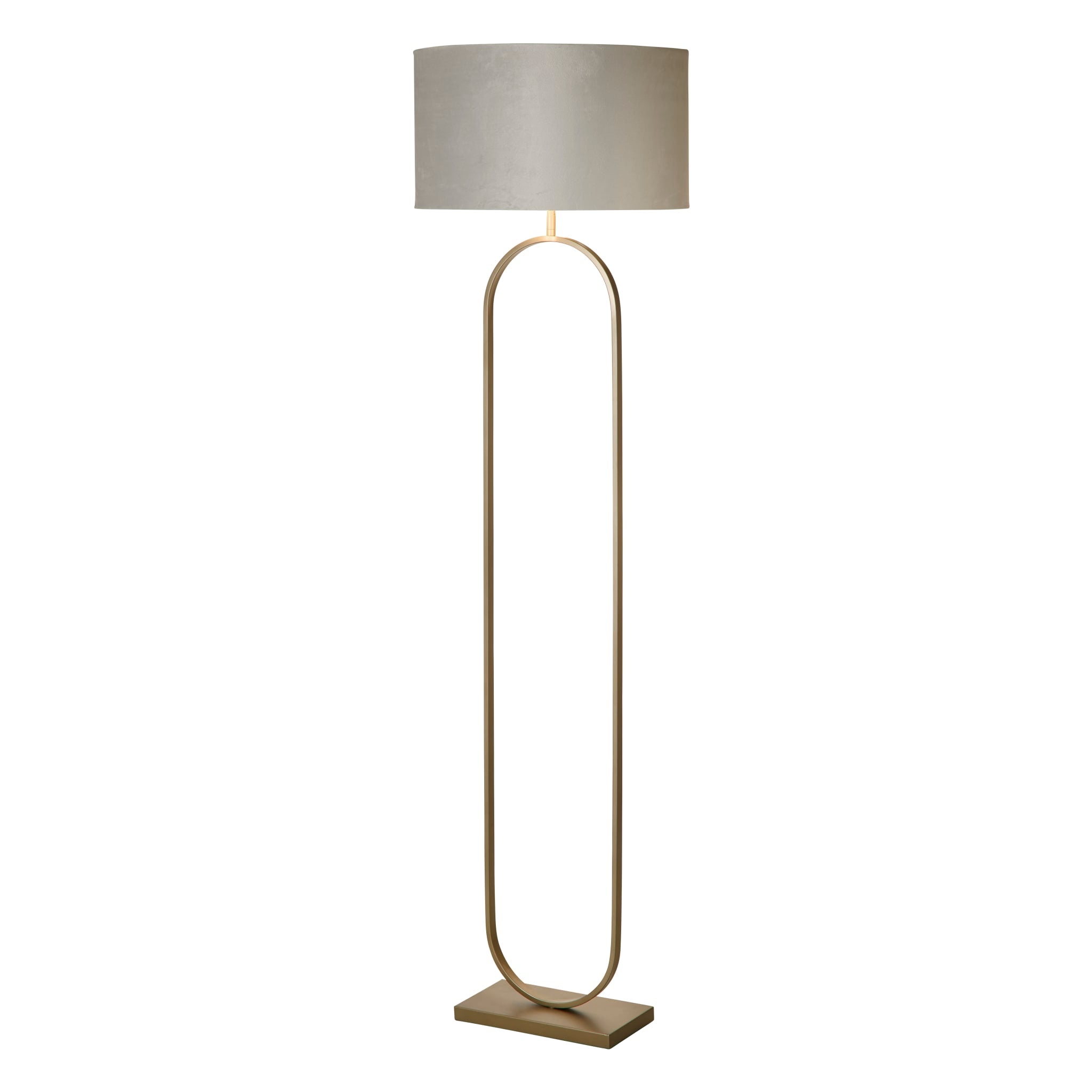Modish Floor Lamp Bronze Metal with Grey Shade