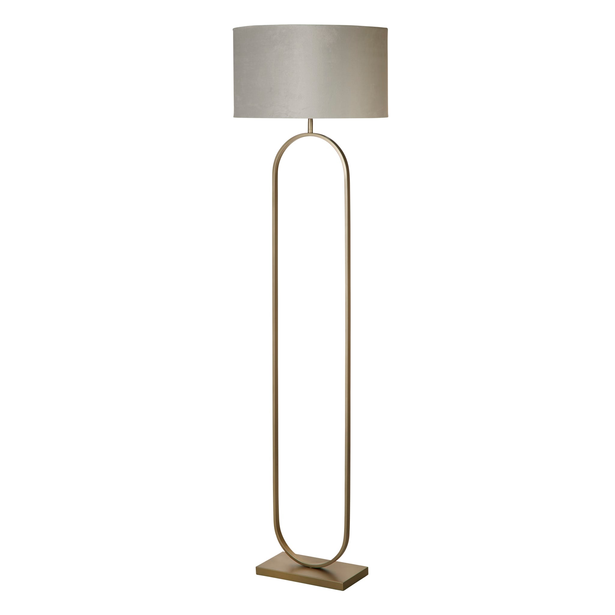 Modish Floor Lamp Bronze Metal with Grey Shade