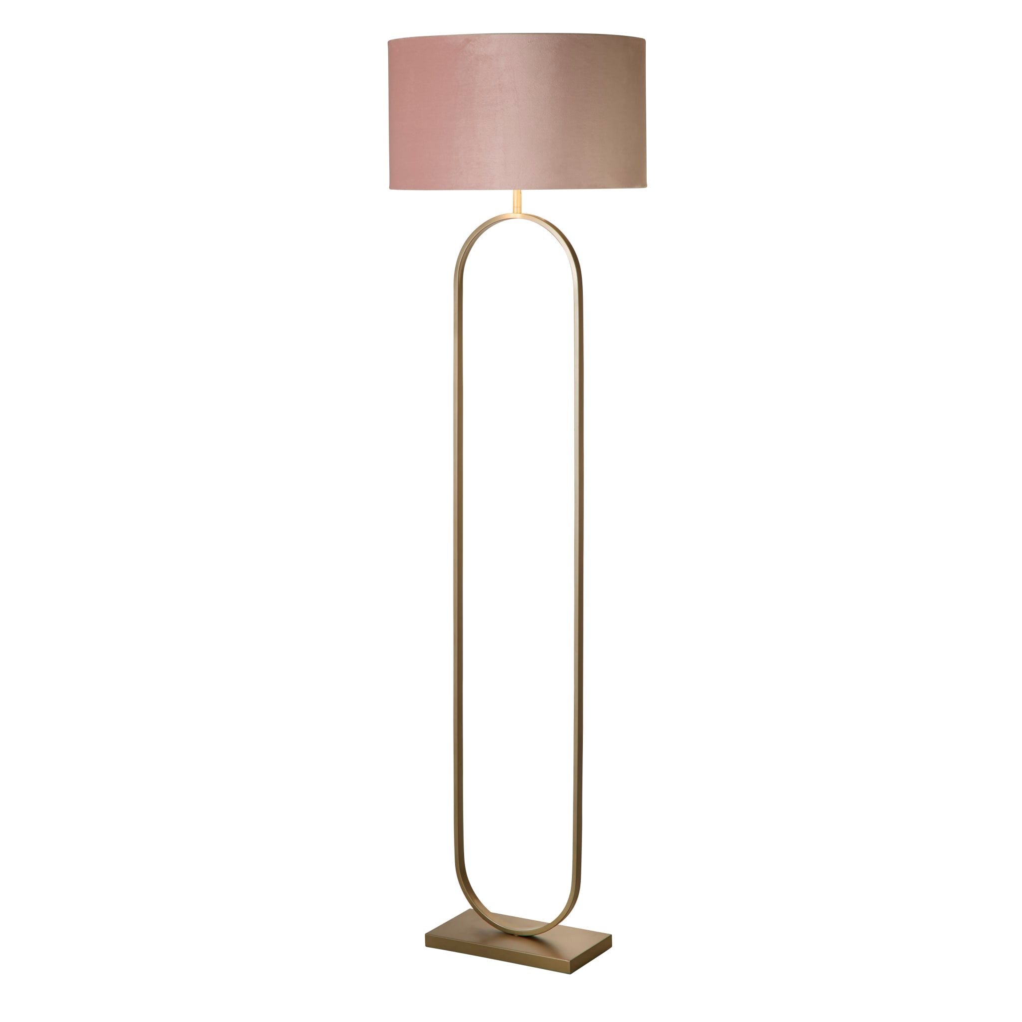 Modish Floor Lamp Bronze Metal with Pink Shade