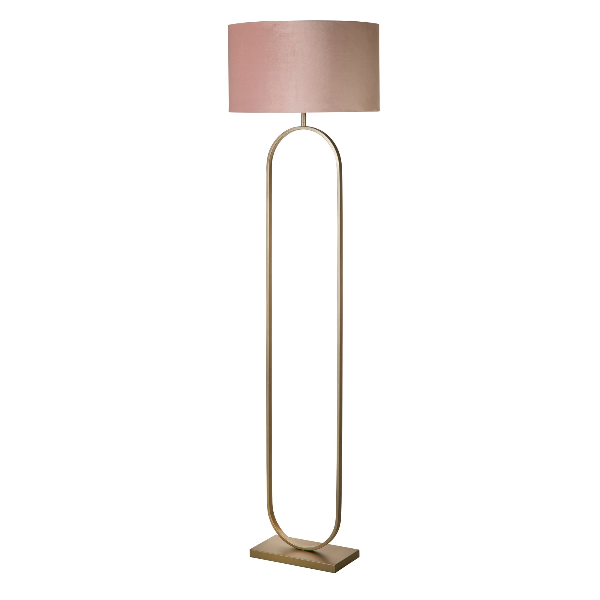 Modish Floor Lamp Bronze Metal with Pink Shade