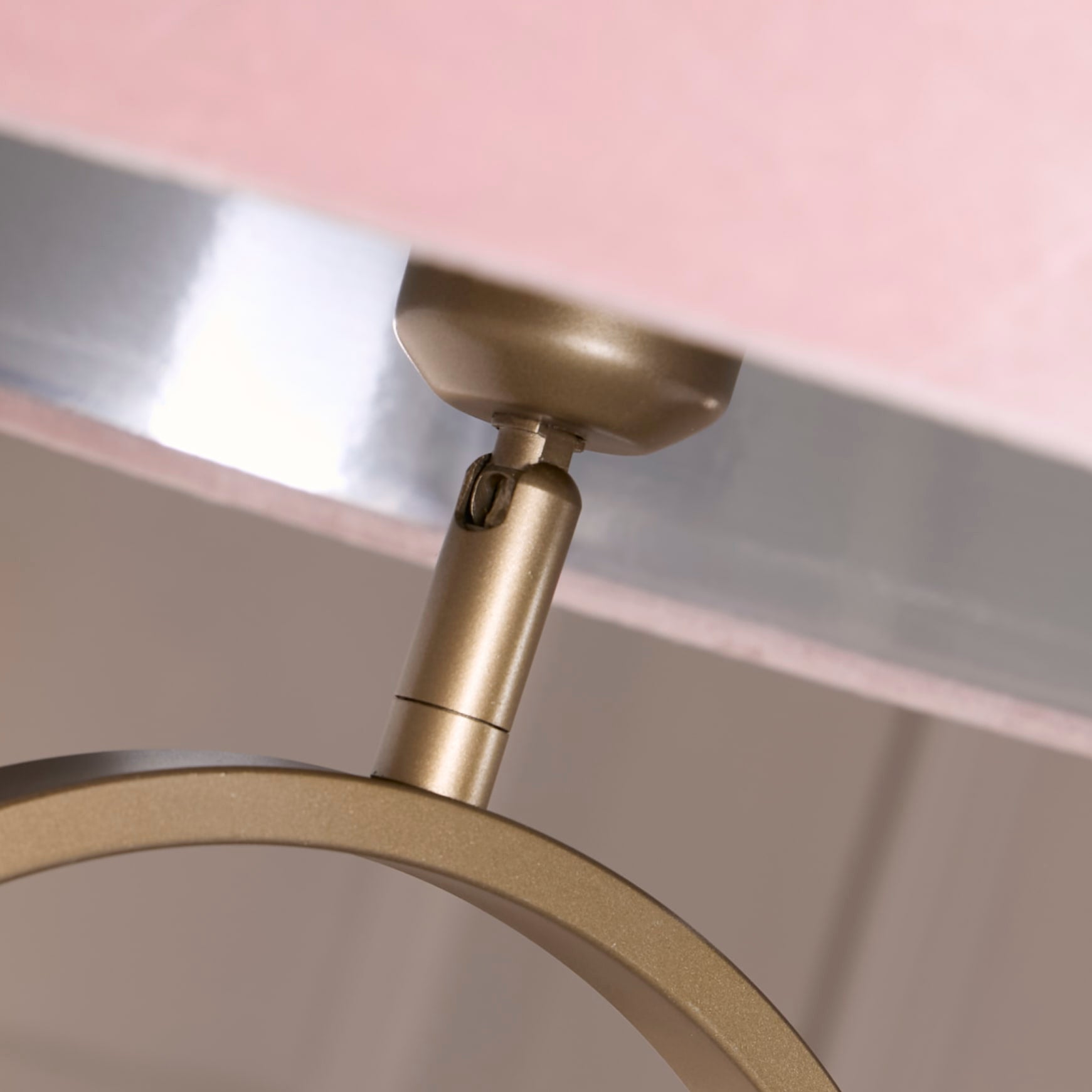 Modish Floor Lamp Bronze Metal with Pink Shade