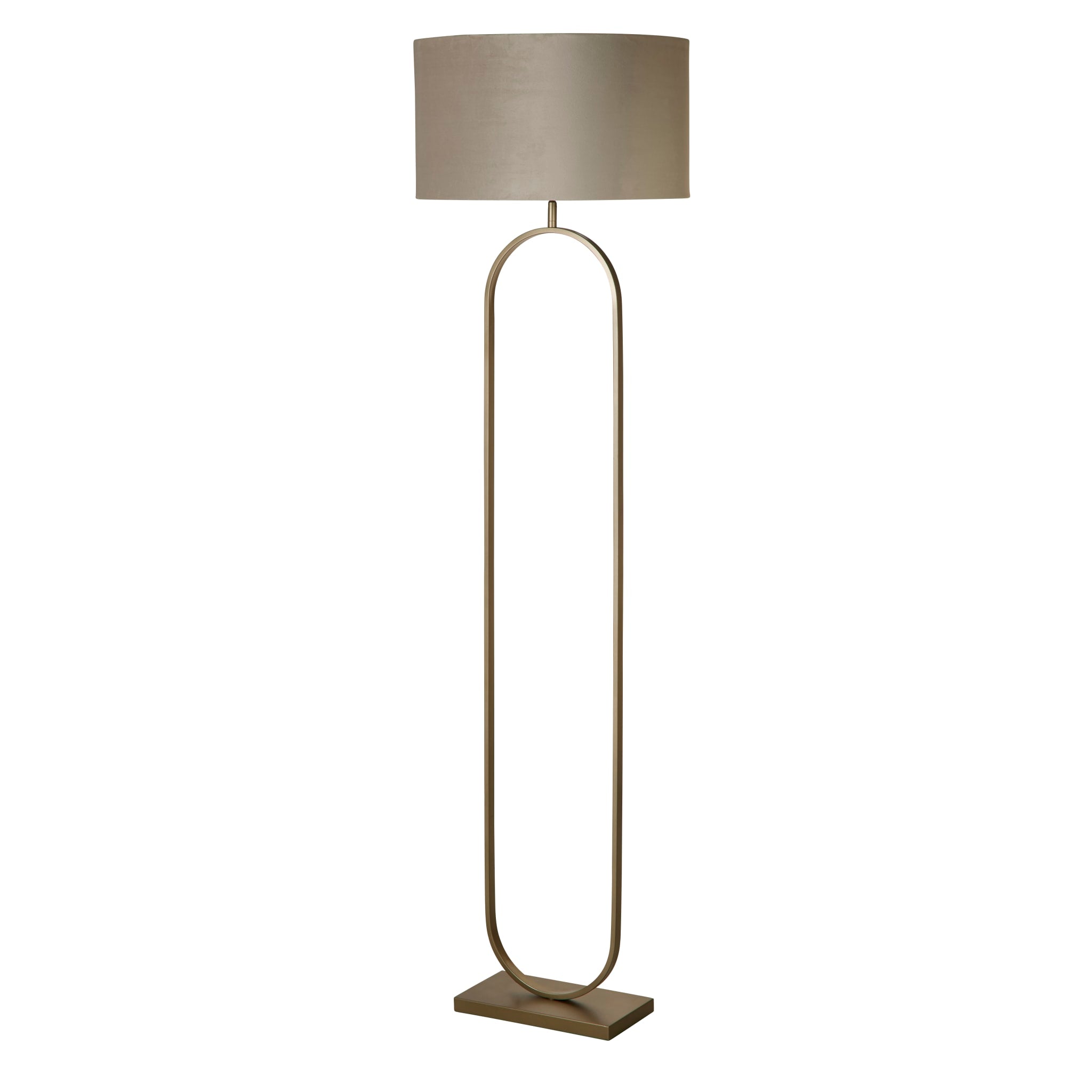 Modish Floor Lamp Bronze Metal with Taupe Shade