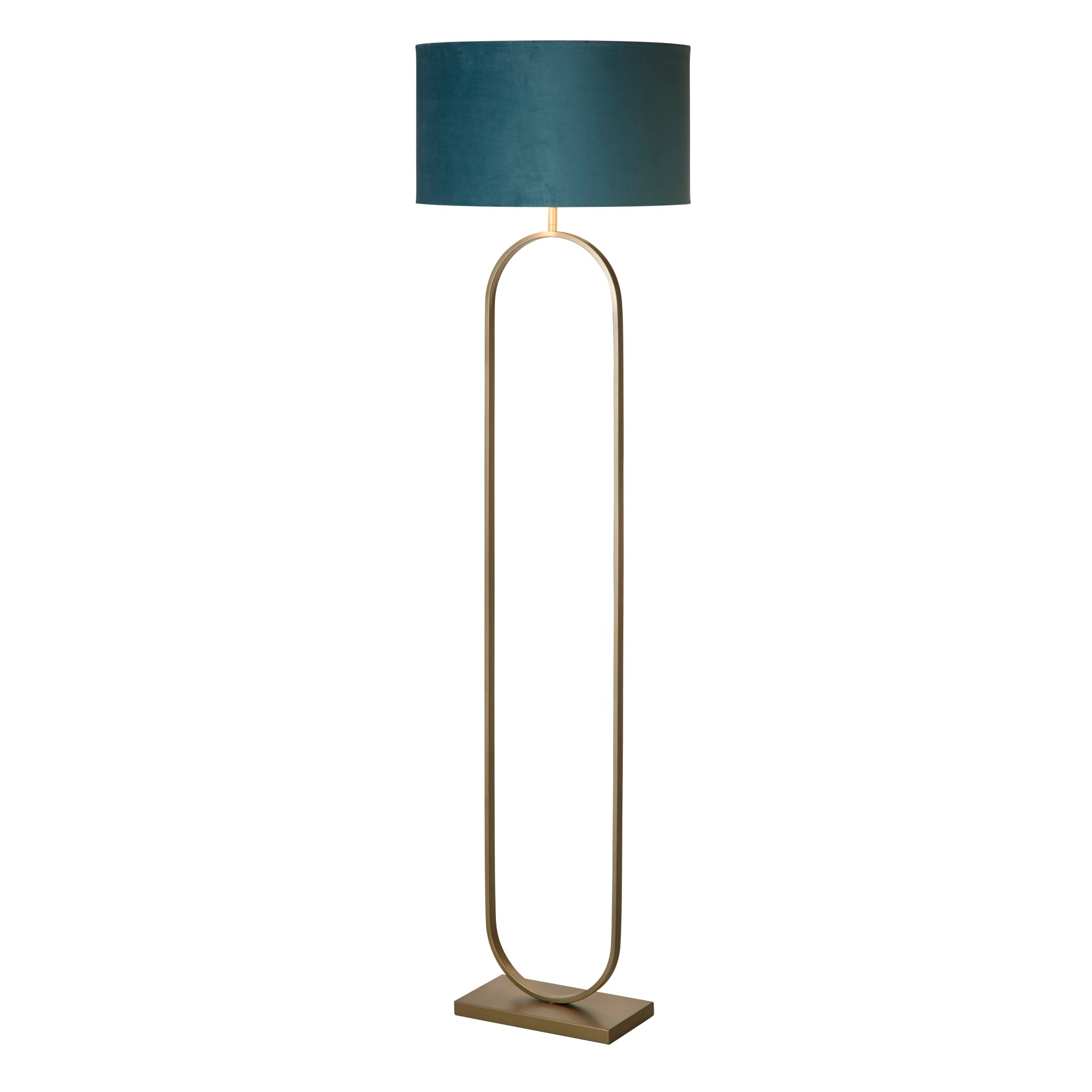 Modish Floor Lamp Bronze Metal with Teal Shade