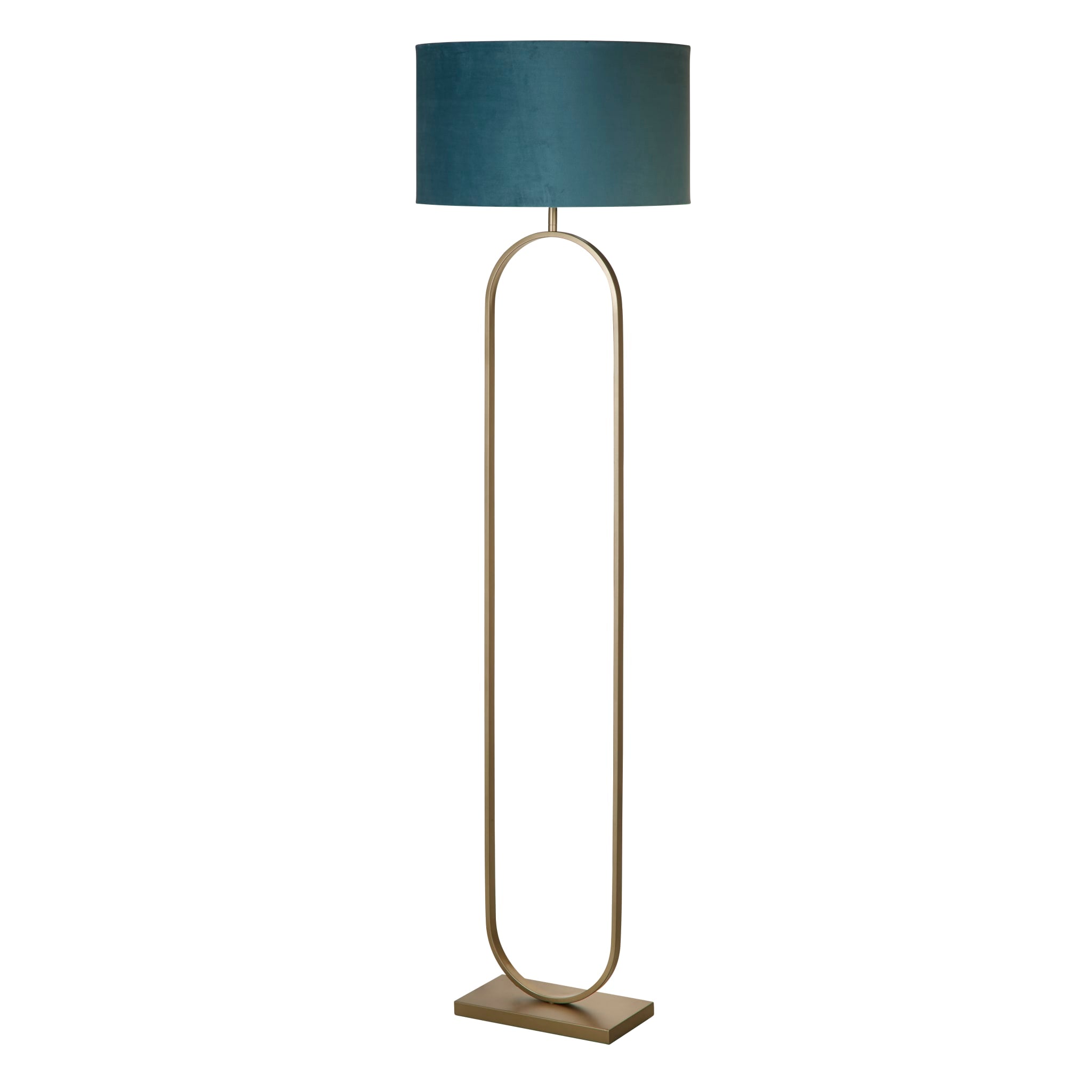 Modish Floor Lamp Bronze Metal with Teal Shade