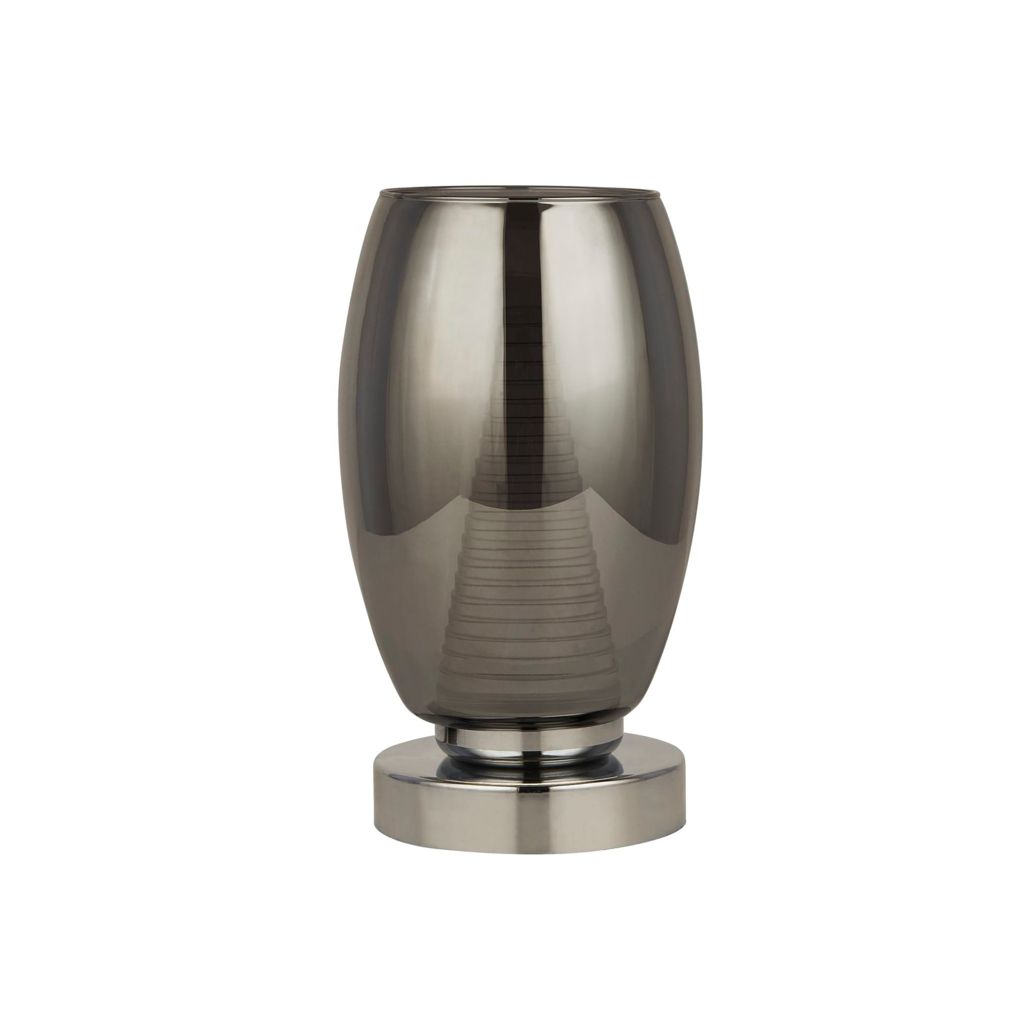 Cyclone Table Lamp - Chrome Metal & Smoked Glass