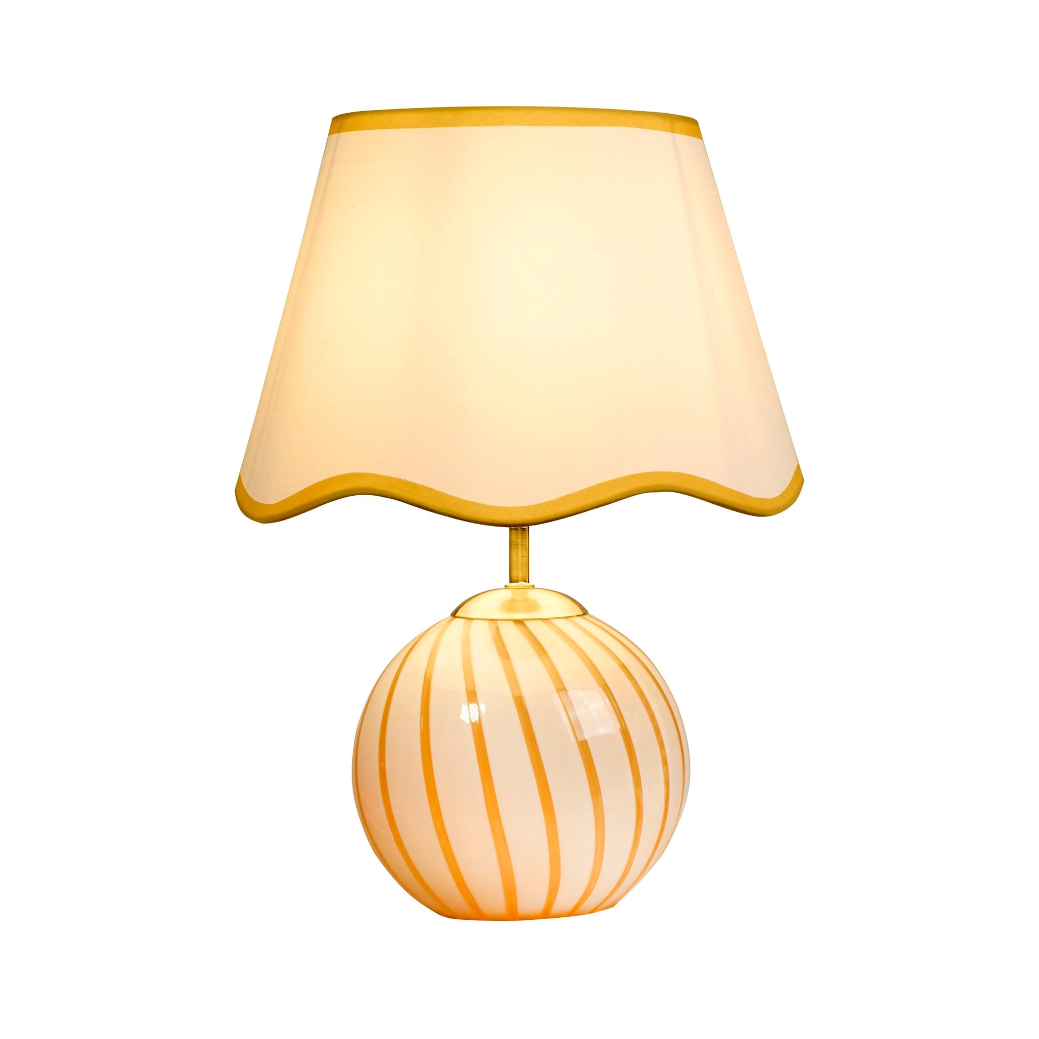 Celine 1Lt Table Lamp, Yellow Striped Glass