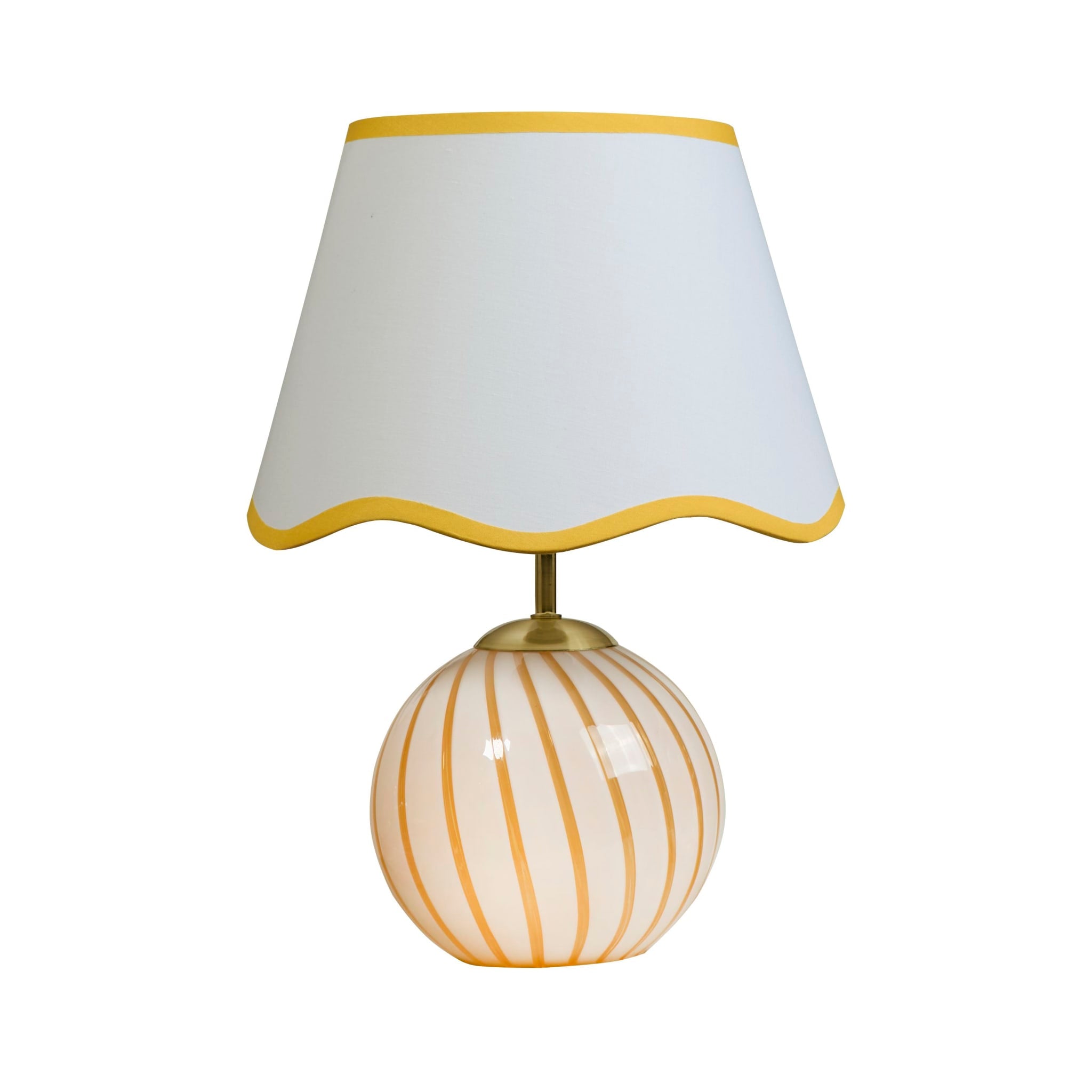 Celine 1Lt Table Lamp, Yellow Striped Glass