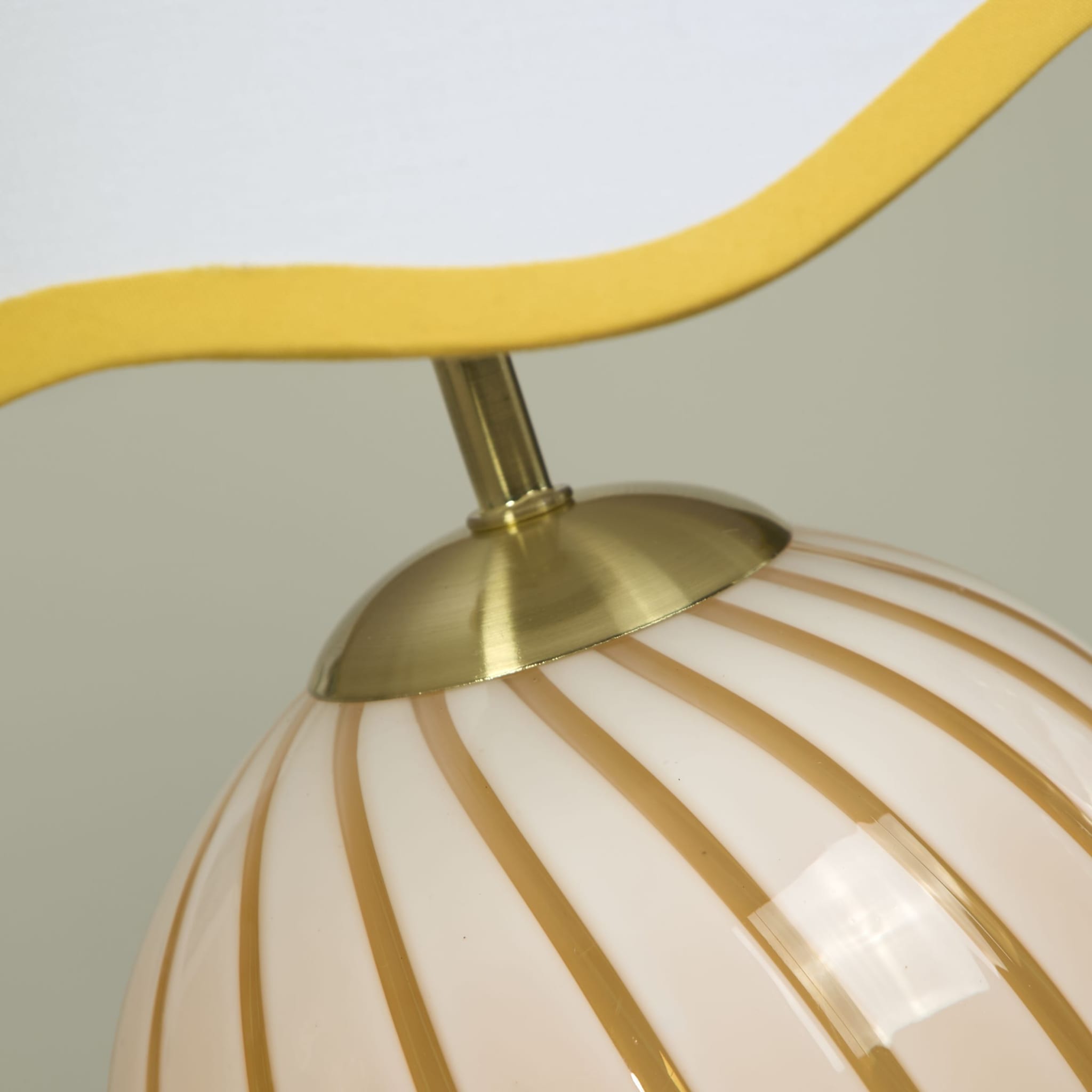 Celine 1Lt Table Lamp, Yellow Striped Glass