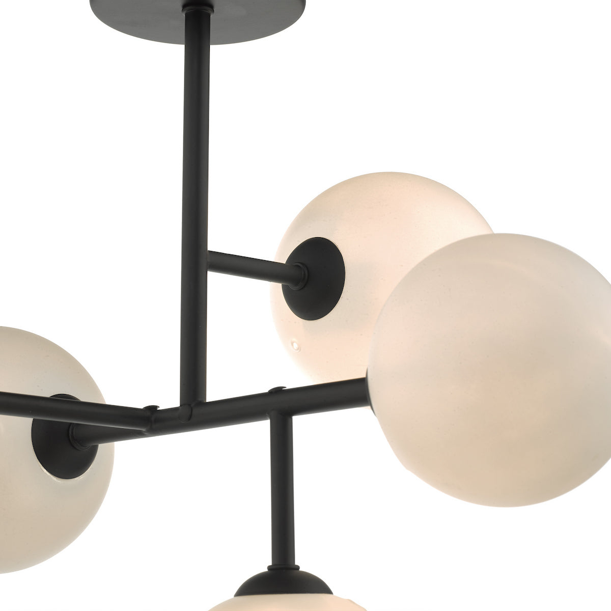 EUAN 5LT SEMI FLUSH MATT BLACK OPAL GLASS