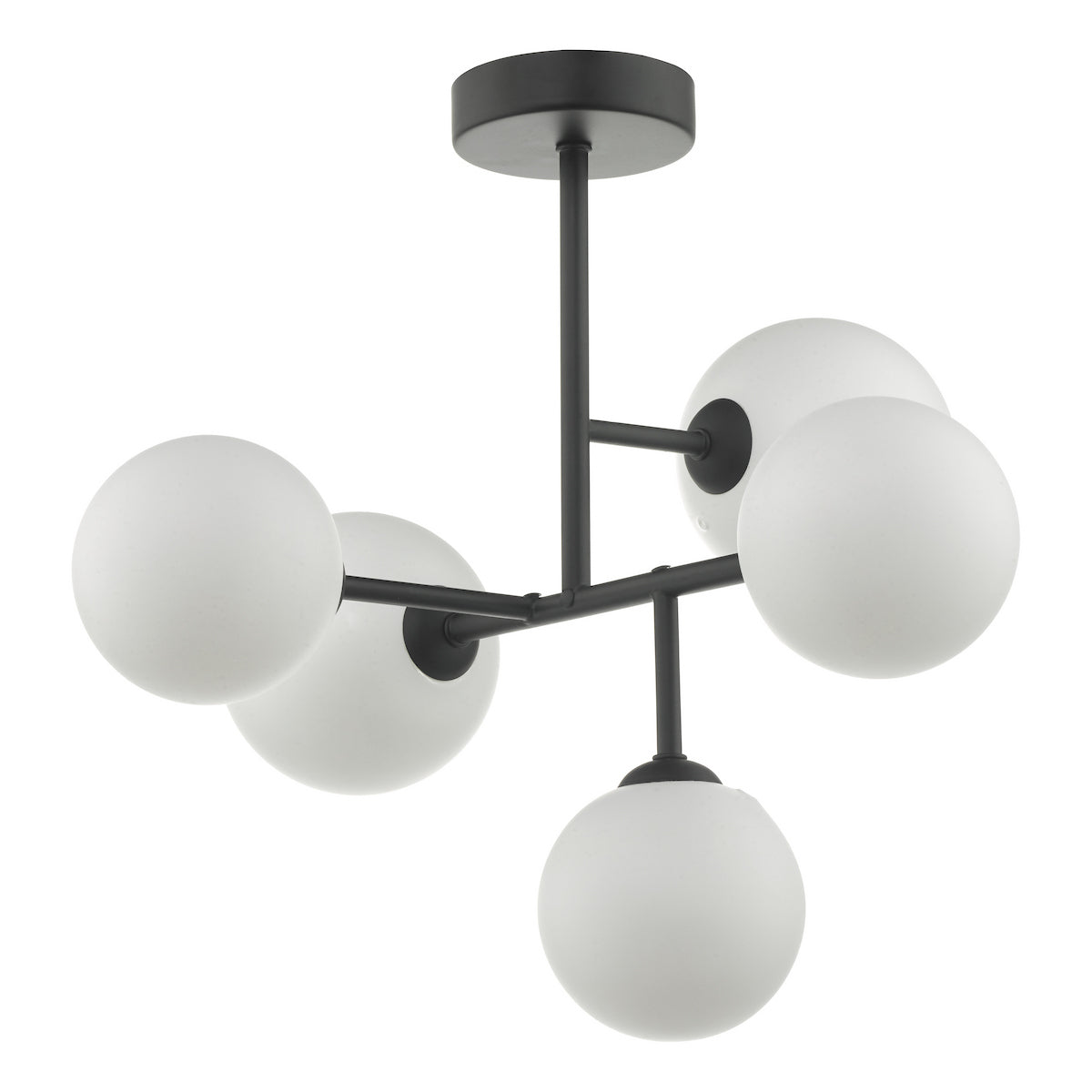 EUAN 5LT SEMI FLUSH MATT BLACK OPAL GLASS