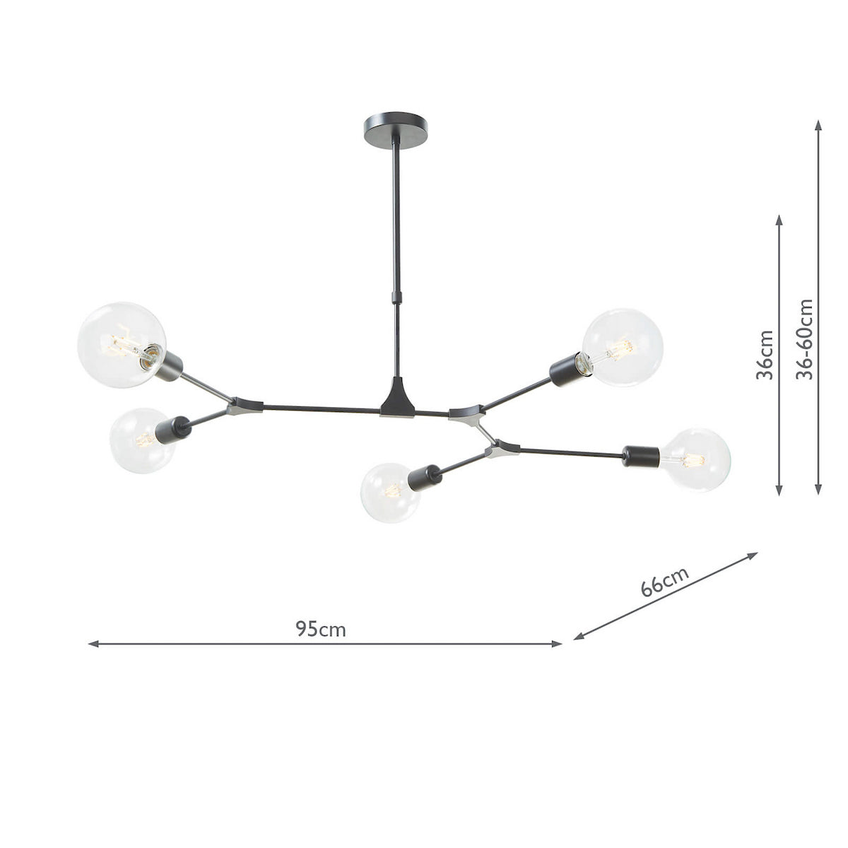 EUPHEMIA 5LT PENDANT BLACK