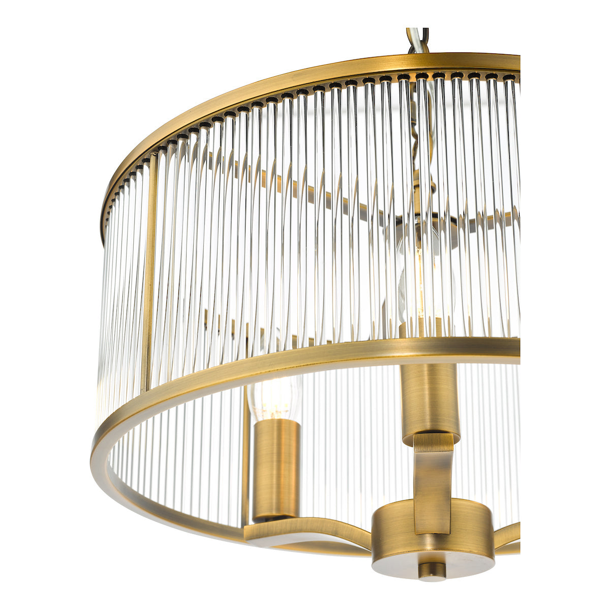 EVELYN 3LT GLASS ROD PENDANT BRONZE