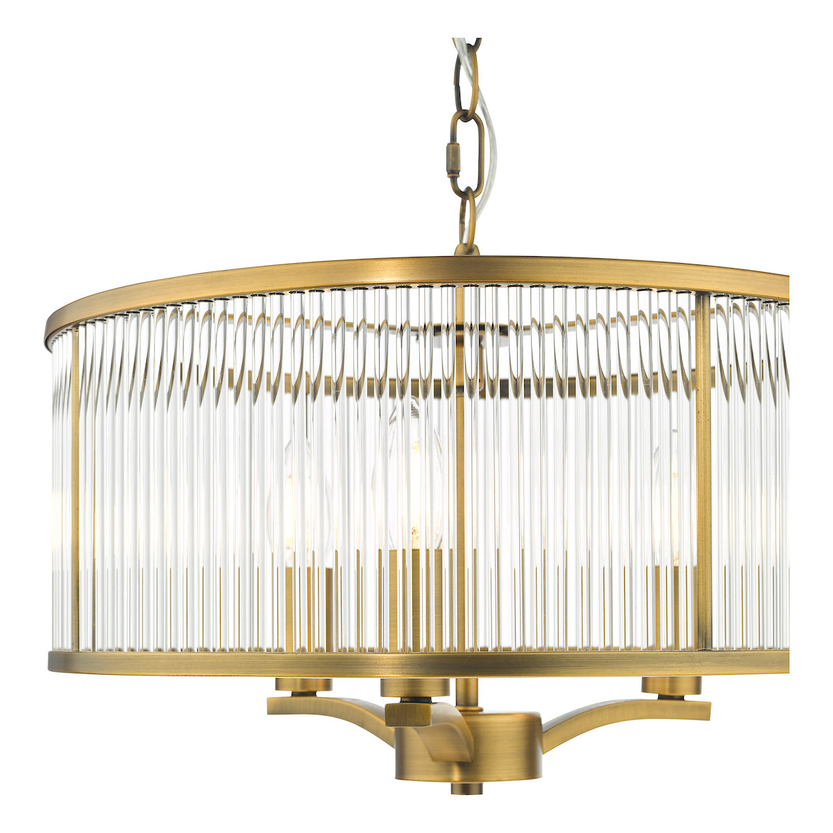 EVELYN 3LT GLASS ROD PENDANT BRONZE