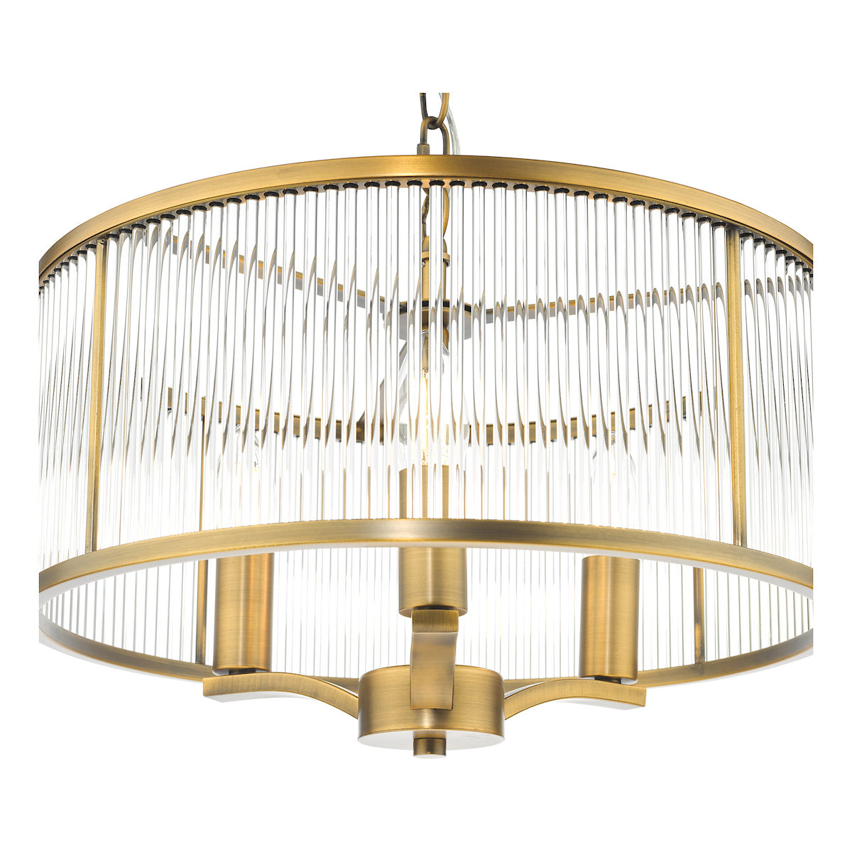 EVELYN 3LT GLASS ROD PENDANT BRONZE